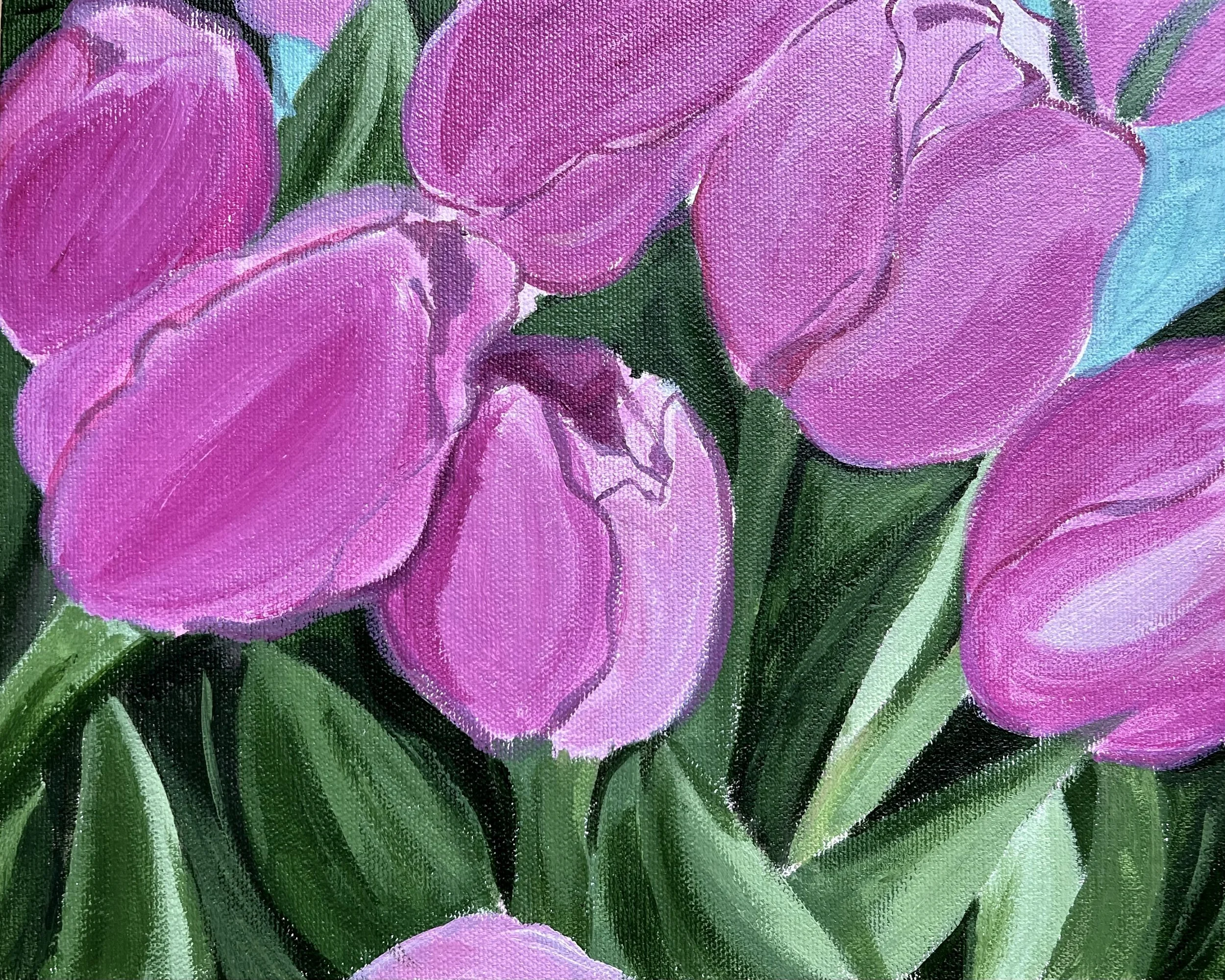 𝑻𝒖𝒍𝒊𝒑𝒔, 9" x 4", acrylic on canvas, 2023