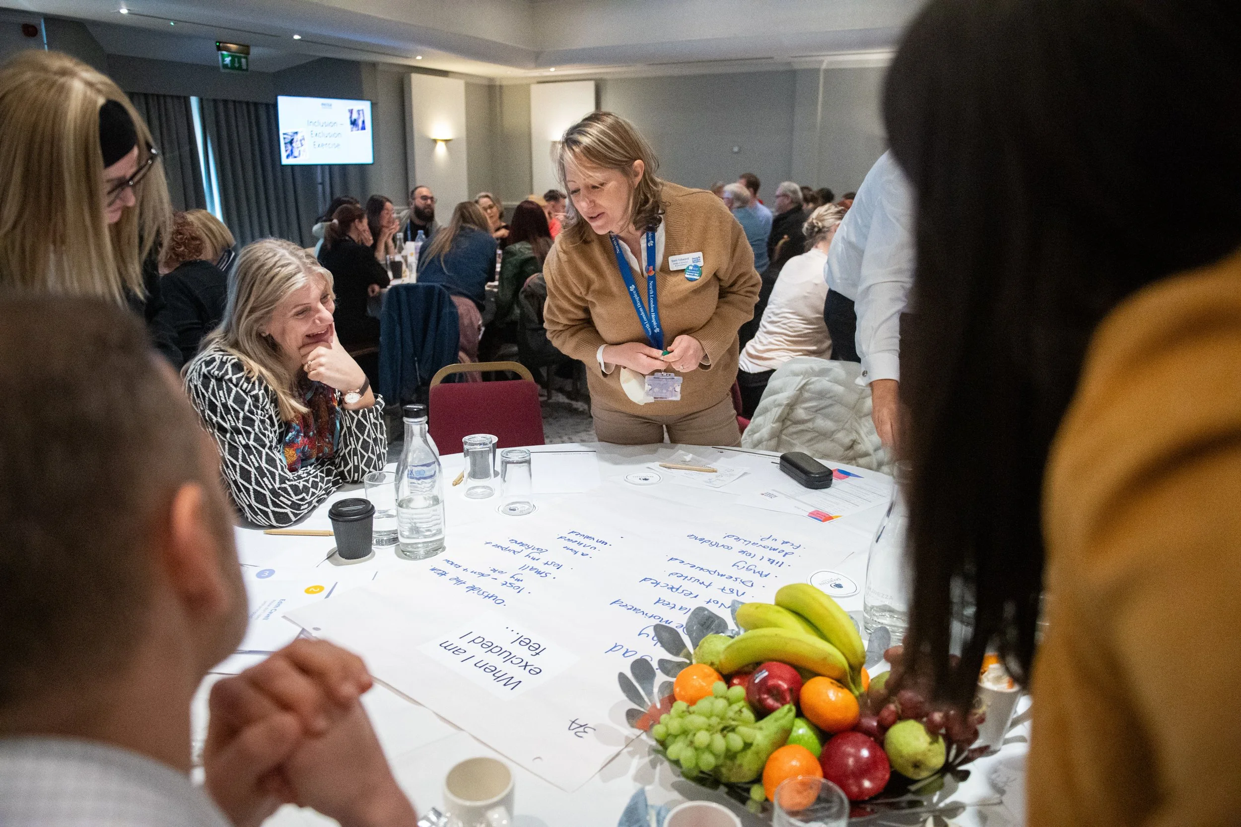 Attendees working on their first group session