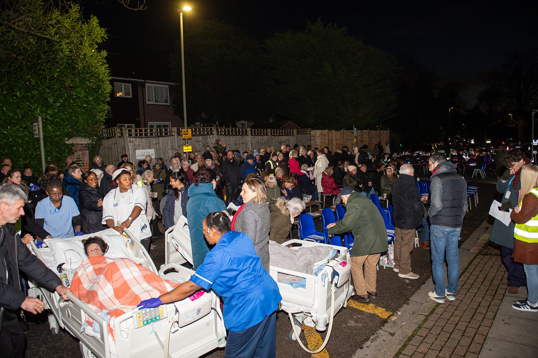Hospice patients and guest prepare for speeches