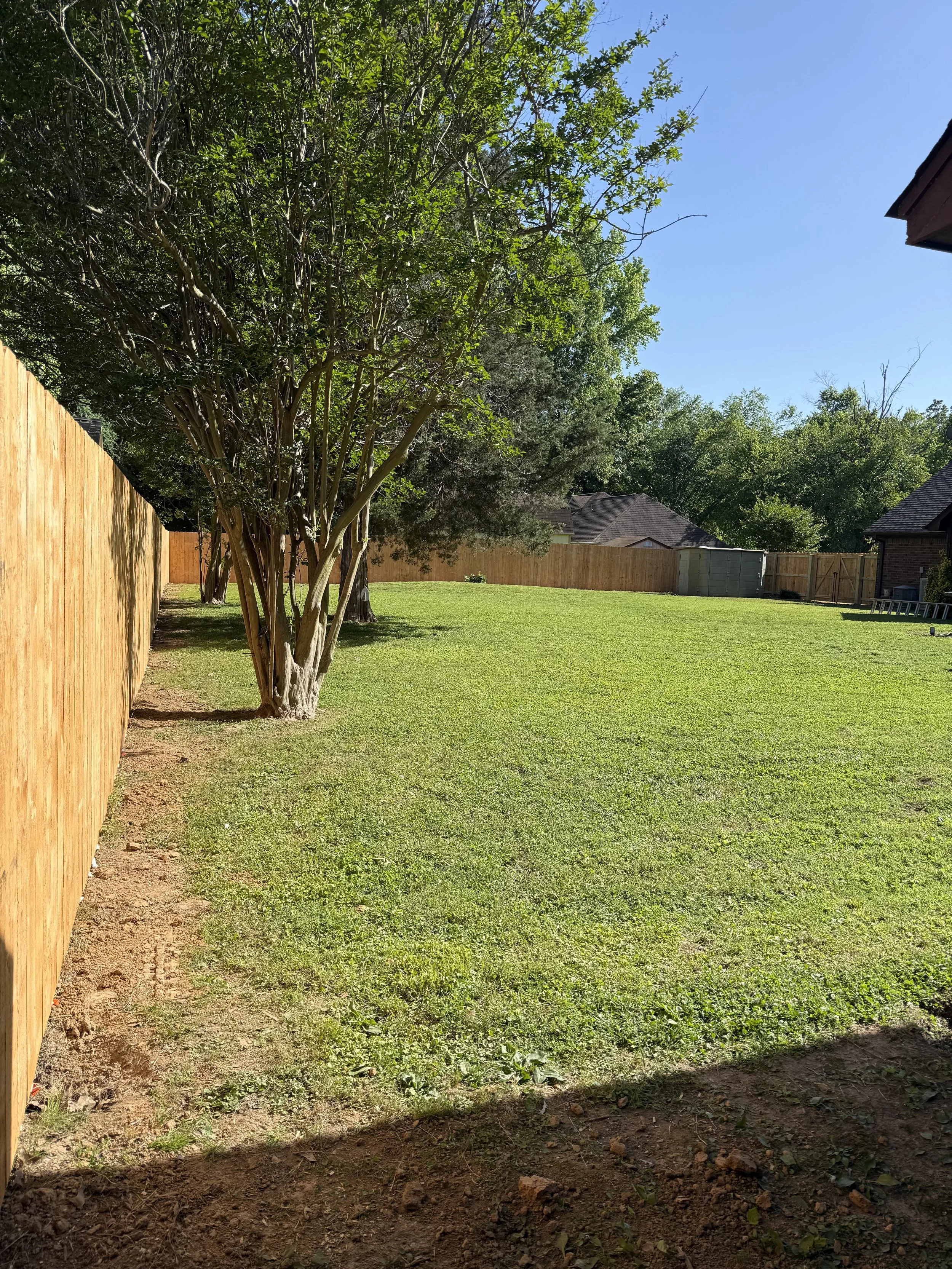 Premium pressure treated pine privacy fence installed in Nesbit, MS by DeSoto Fence Co.