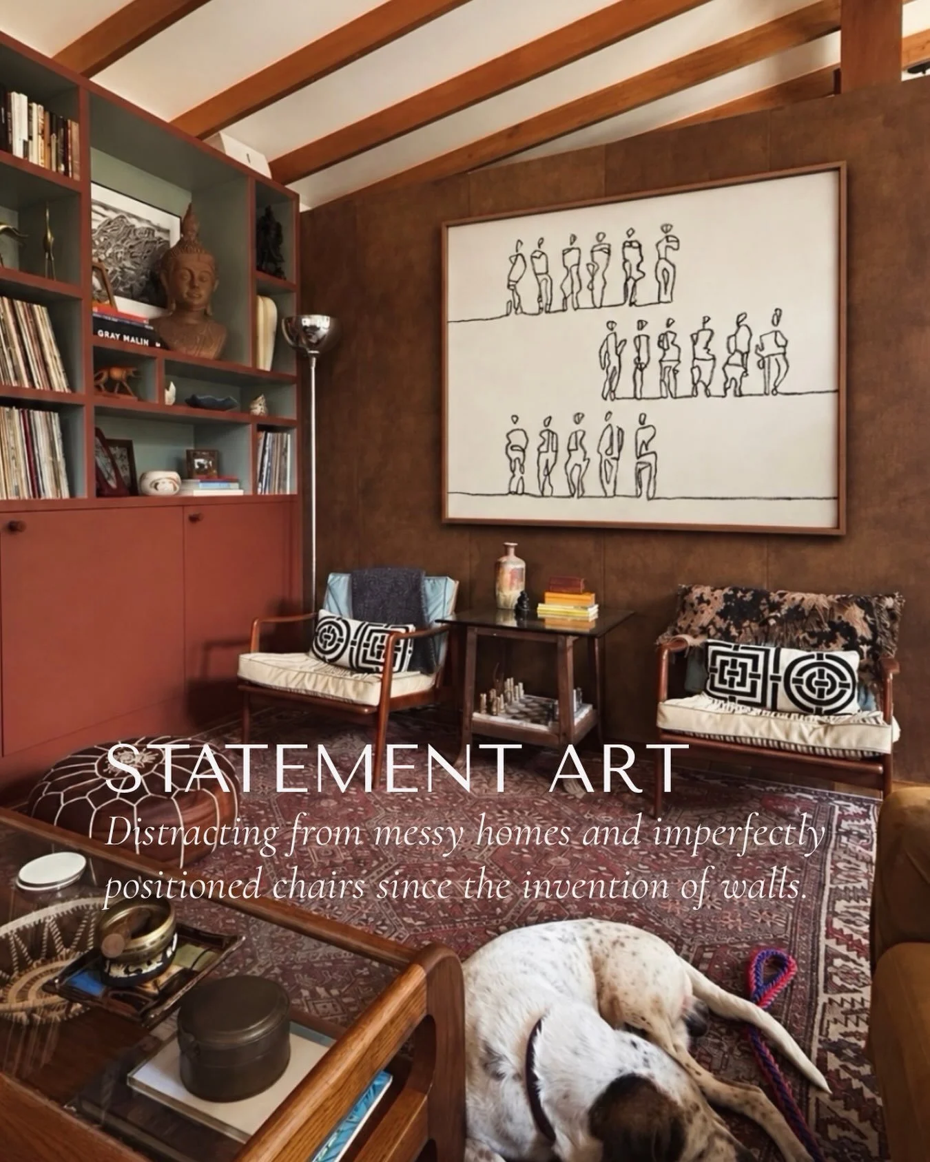 Because nobody has ever noticed the chair is crooked when there&rsquo;s a really good painting on the wall.

Anyway, this is your reminder that original art isn&rsquo;t just an investment. It&rsquo;s also an extremely effective diversion tactic. 😏

