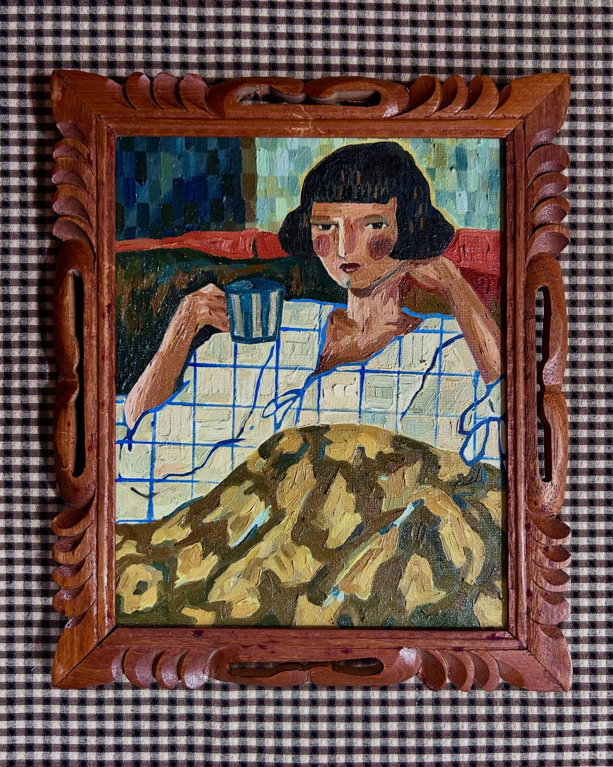 &ldquo;The Impossible is Perfectly Reasonable&rdquo;
8&rdquo; x 10&rdquo; 
Oil on canvas board presented in vintage Mesoamerican carved wood frame
2026