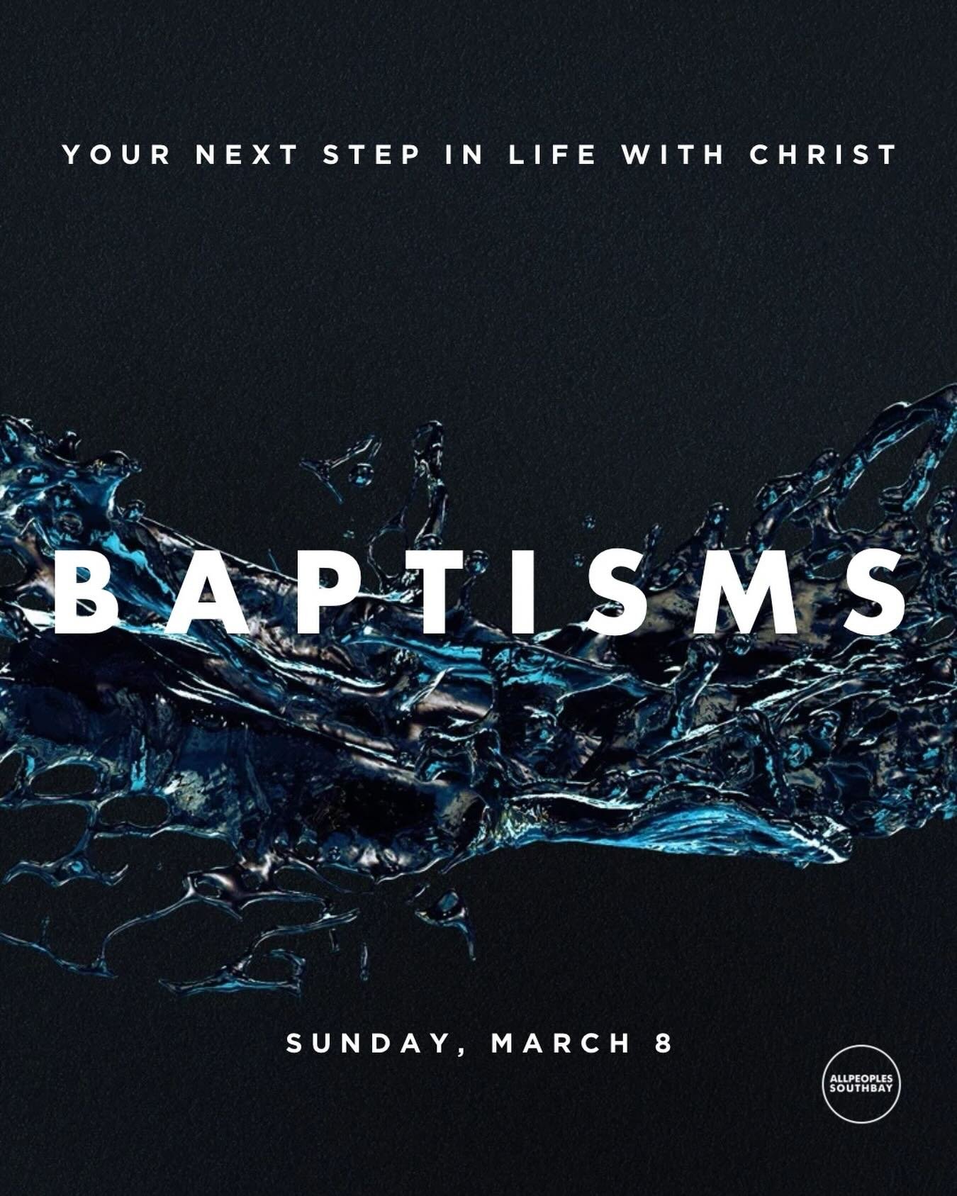 Sunday, March 8, we&rsquo;re celebrating baptisms &mdash; a day of faith, transformation, and new beginnings.

If you&rsquo;re ready to take this step, register through the Linktree in our bio.
#Baptism #NewLife #Sunday
//
domingo 08 de marzo celebra