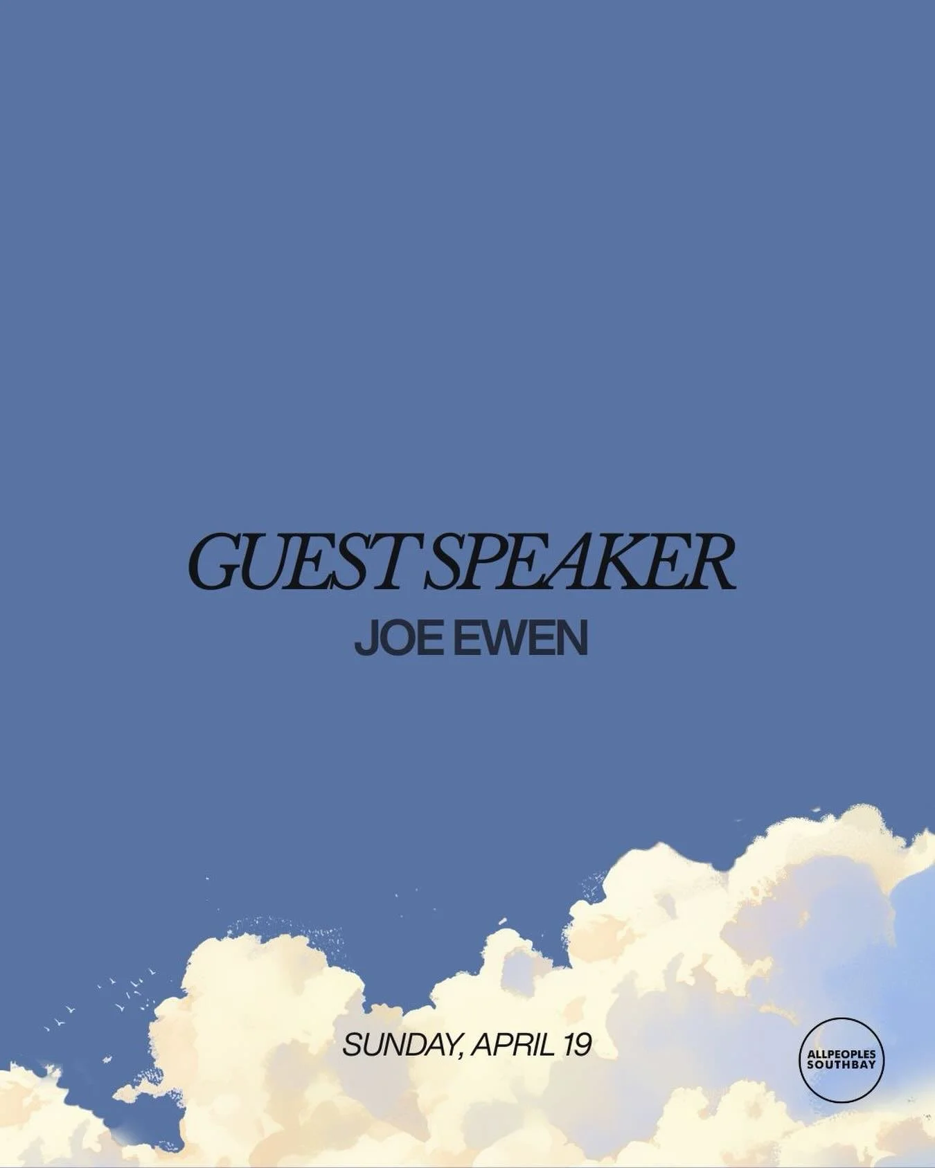 Join us this Sunday! 🙌
We&rsquo;ll have a special guest, Joe Ewen, bringing a powerful message you don&rsquo;t want to miss.
 10:00 AM
📍 Chula Vista Middle School
Come expectant and bring a friend!
//
&iexcl;Te esperamos este domingo! 🙌
Tendremos 