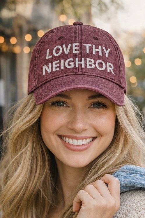 Love Thy Neighbor Vintage Cotton Twill Cap