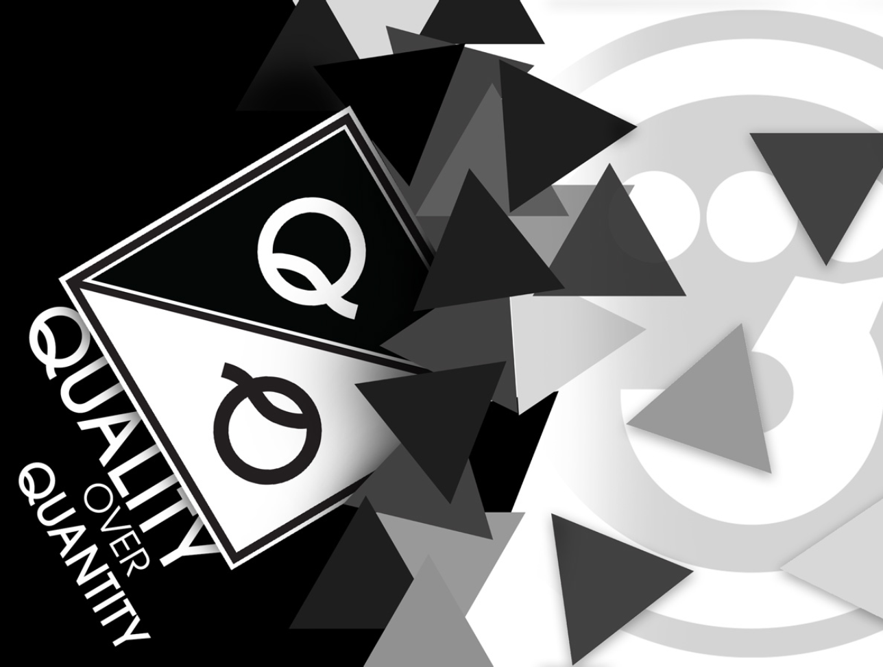 Quality Over Quantity Three Trees Logo Mashup