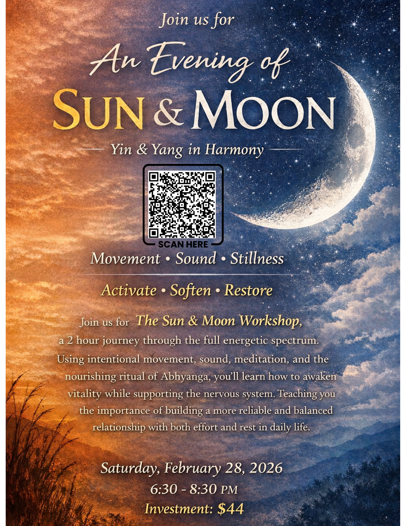 An Evening of Sun &amp; Moon (Yin &amp; Yang in Harmony)