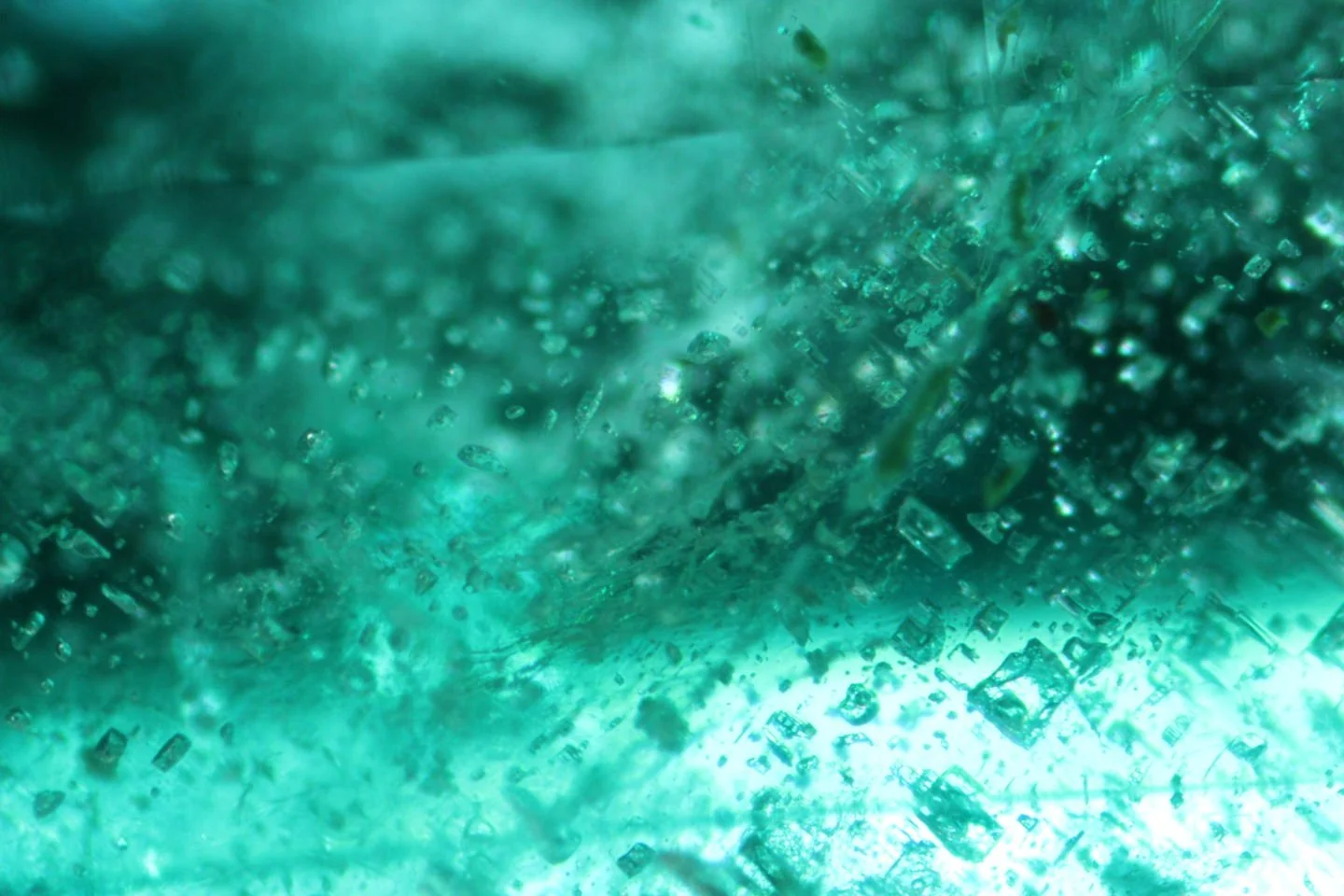 Check out this amazing inclusion scene from a Zambian emerald.

Blocky two-phase fluid inclusions are common in Zambian (Kafubu) emeralds but are also seen in emeralds from other origins such as Madagascar, Ethiopia and Brazil.