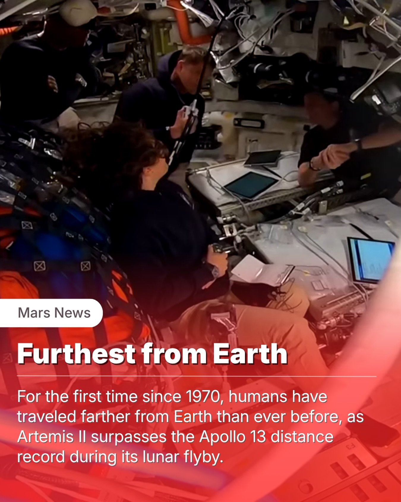 For more than half a century, one record quietly stood untouched.

In 1970, the crew of Apollo 13, Jim Lovell, Jack Swigert, and Fred Haise, traveled farther from Earth than any humans in history.
It wasn&rsquo;t planned. It was survival.

That dista