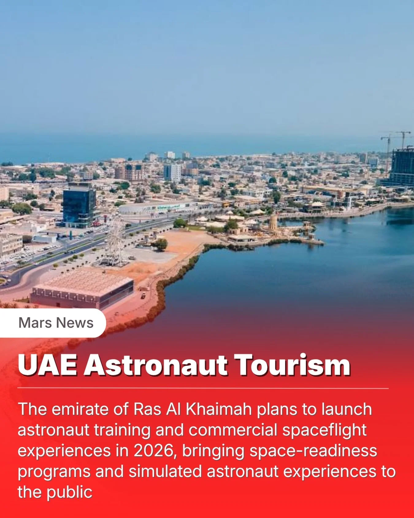 The line between astronaut training and tourism is starting to blur.

Ras Al Khaimah has announced plans to launch astronaut training and commercial spaceflight experiences in 2026 through a partnership between Action Flight Aviation and Blinc Space.
