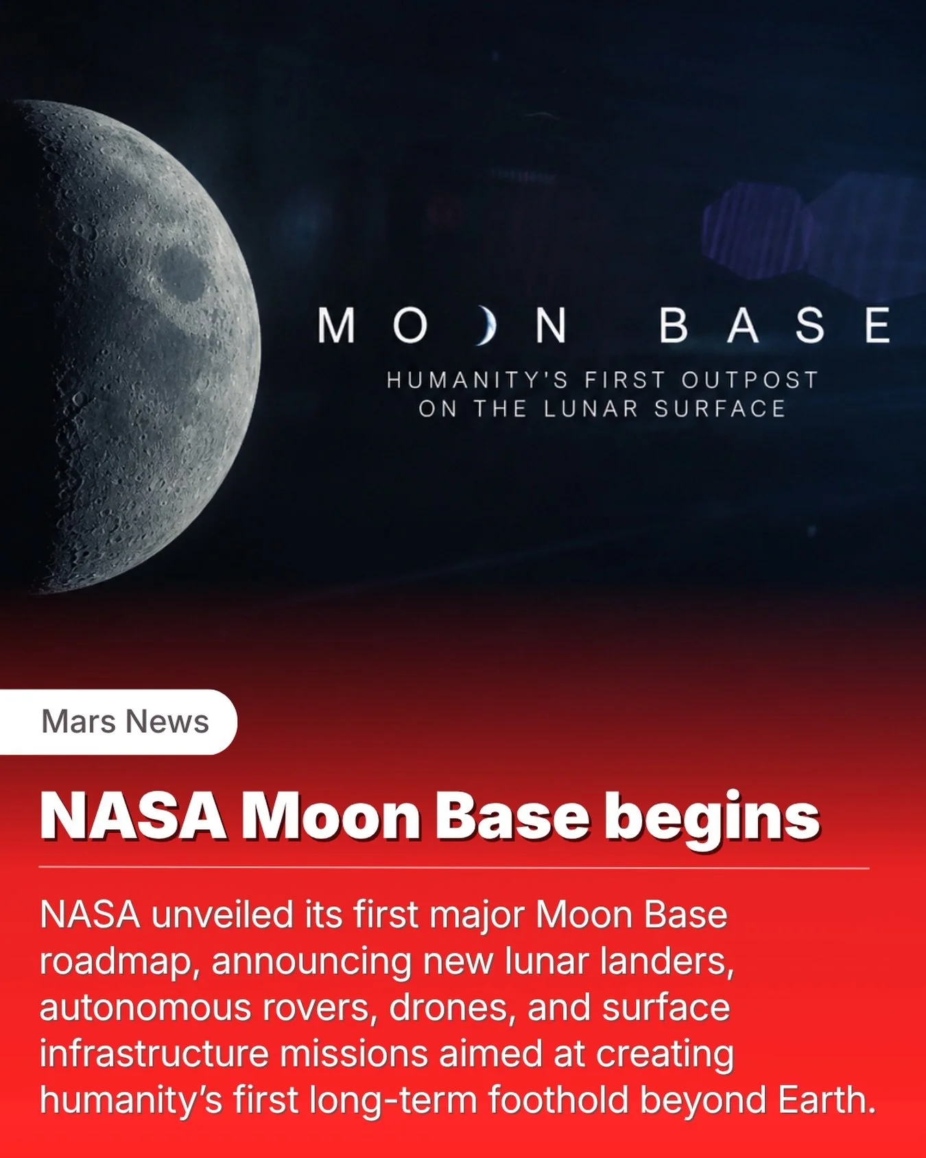 For the first time in decades, NASA is no longer talking about brief visits to the Moon.

They are talking about staying.

During a major Moon Base briefing this week, NASA outlined plans for dozens of robotic and crewed missions aimed at creating hu