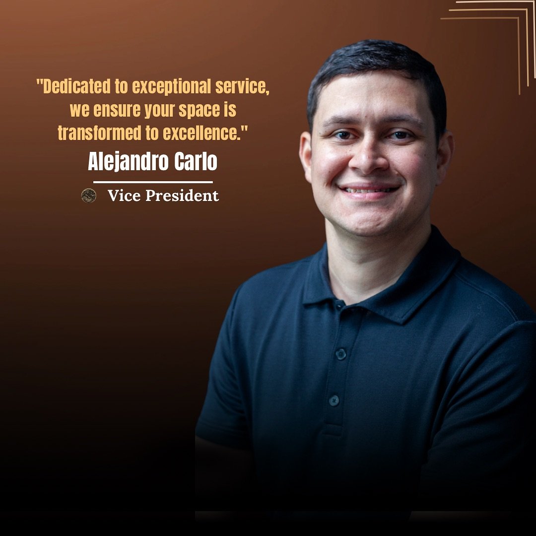 🌟 Meet Alejandro Carlo, our Vice President and the heart of our client relations! With a passion for exceptional customer service, Alejandro ensures every stretch ceiling installation meets your unique vision. Whether you&rsquo;re transforming your 