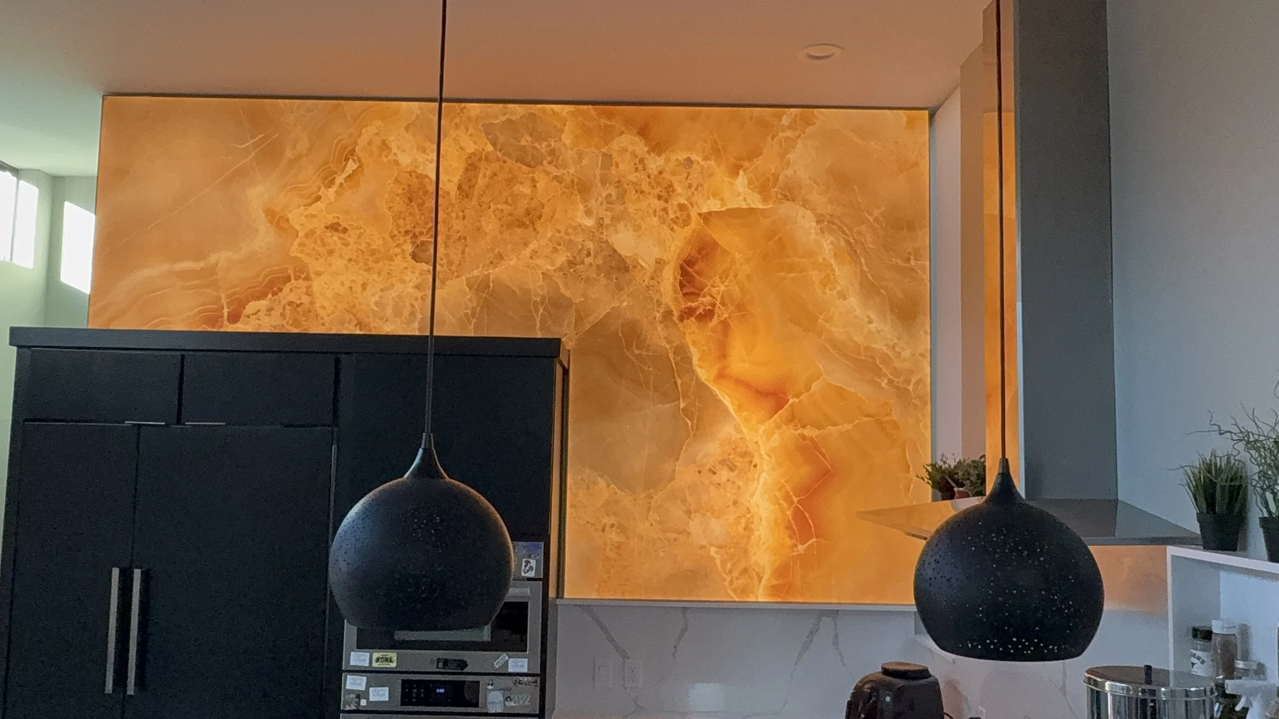Backlit Onyx Feature Wall