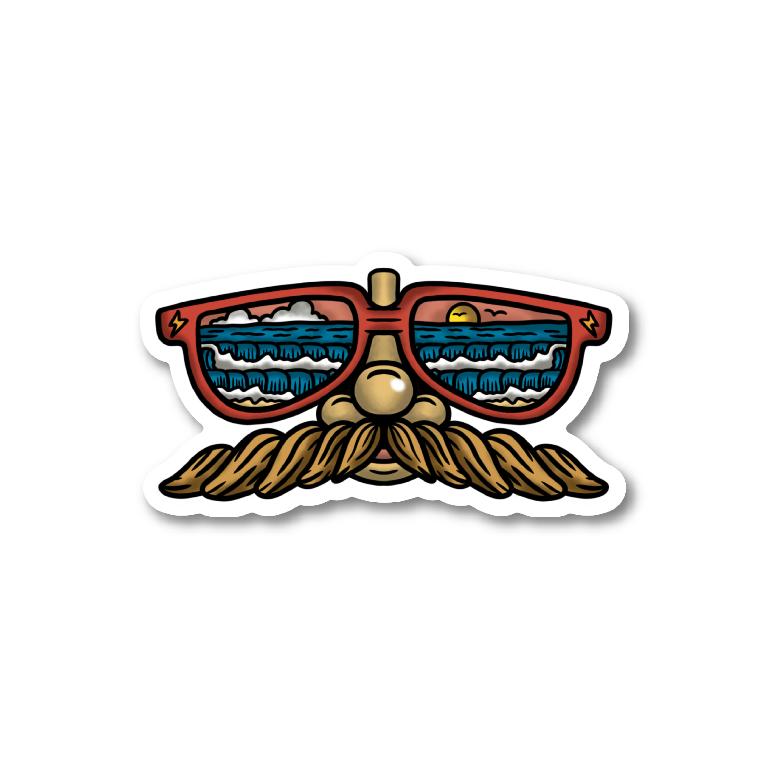 Sunny Stache Sticker