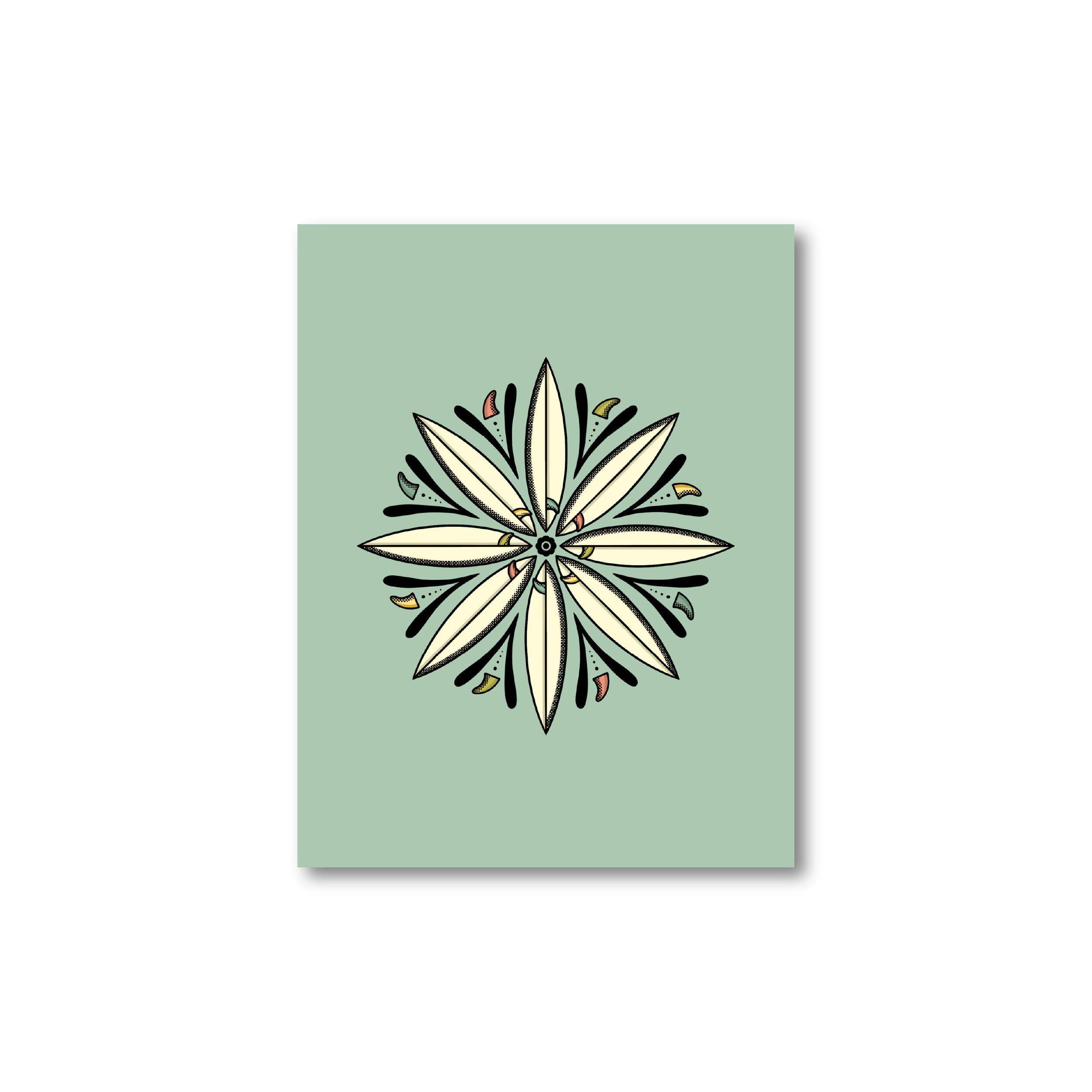 Surfboard Mandala Print