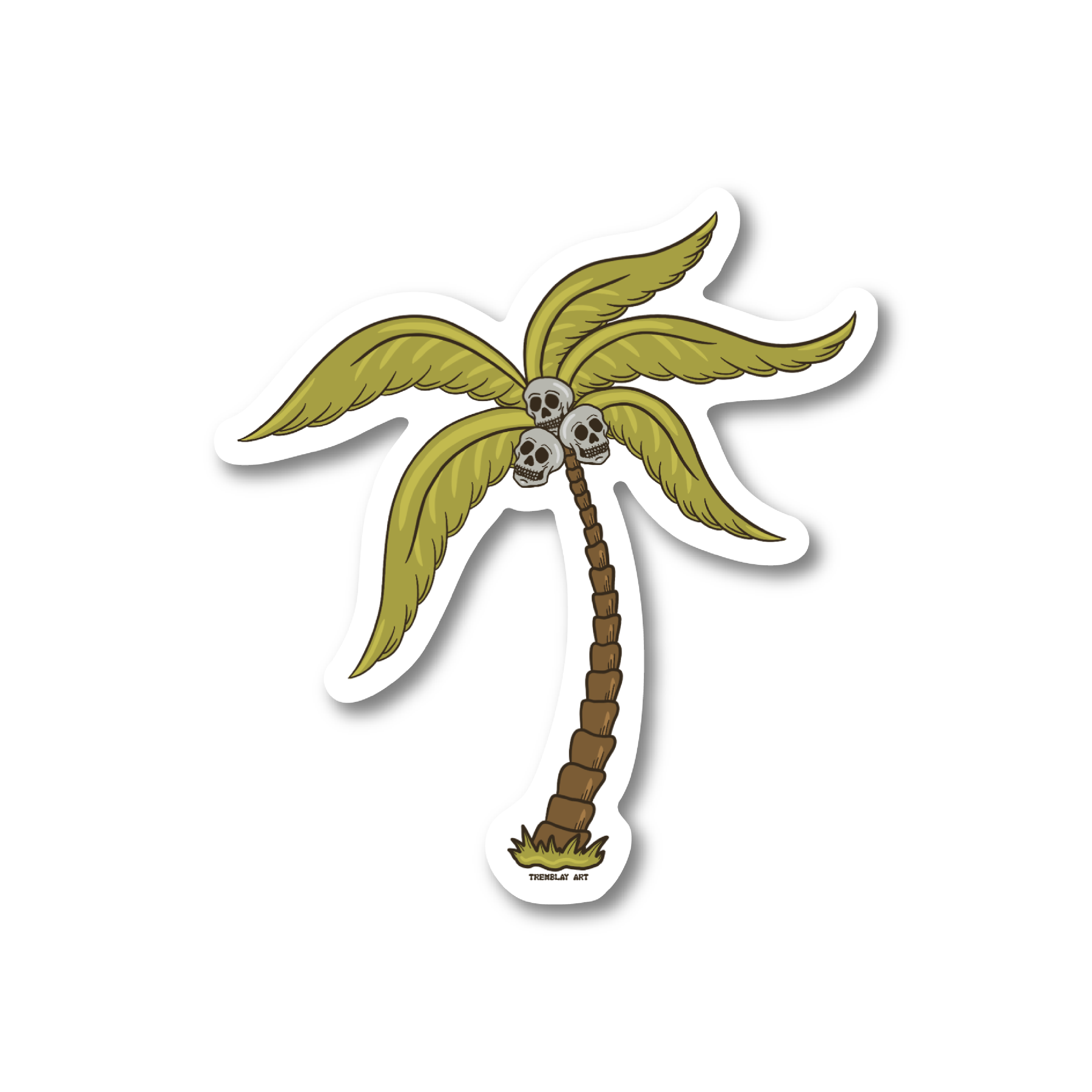 Skull Palm Sticker