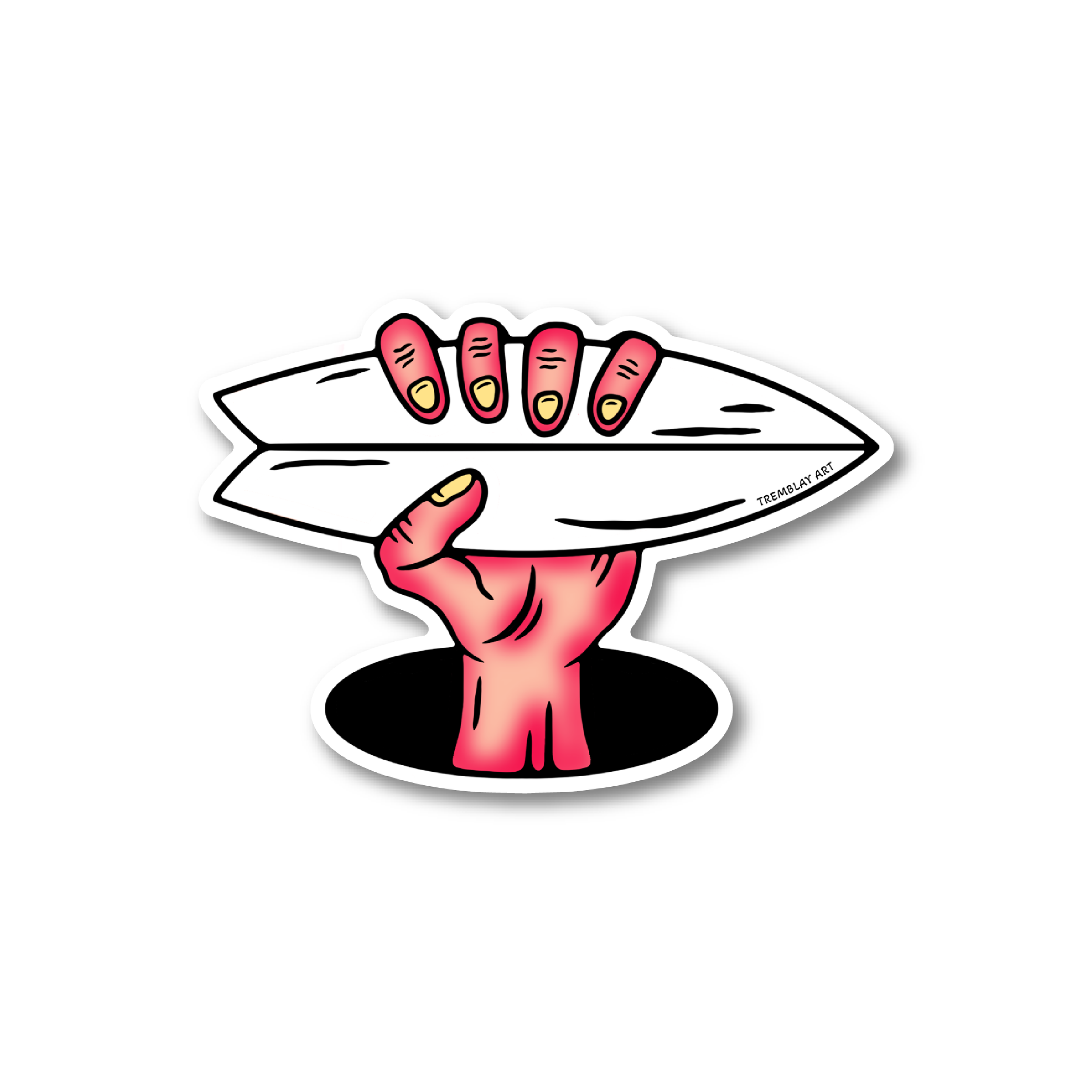 Pink Hand Sticker