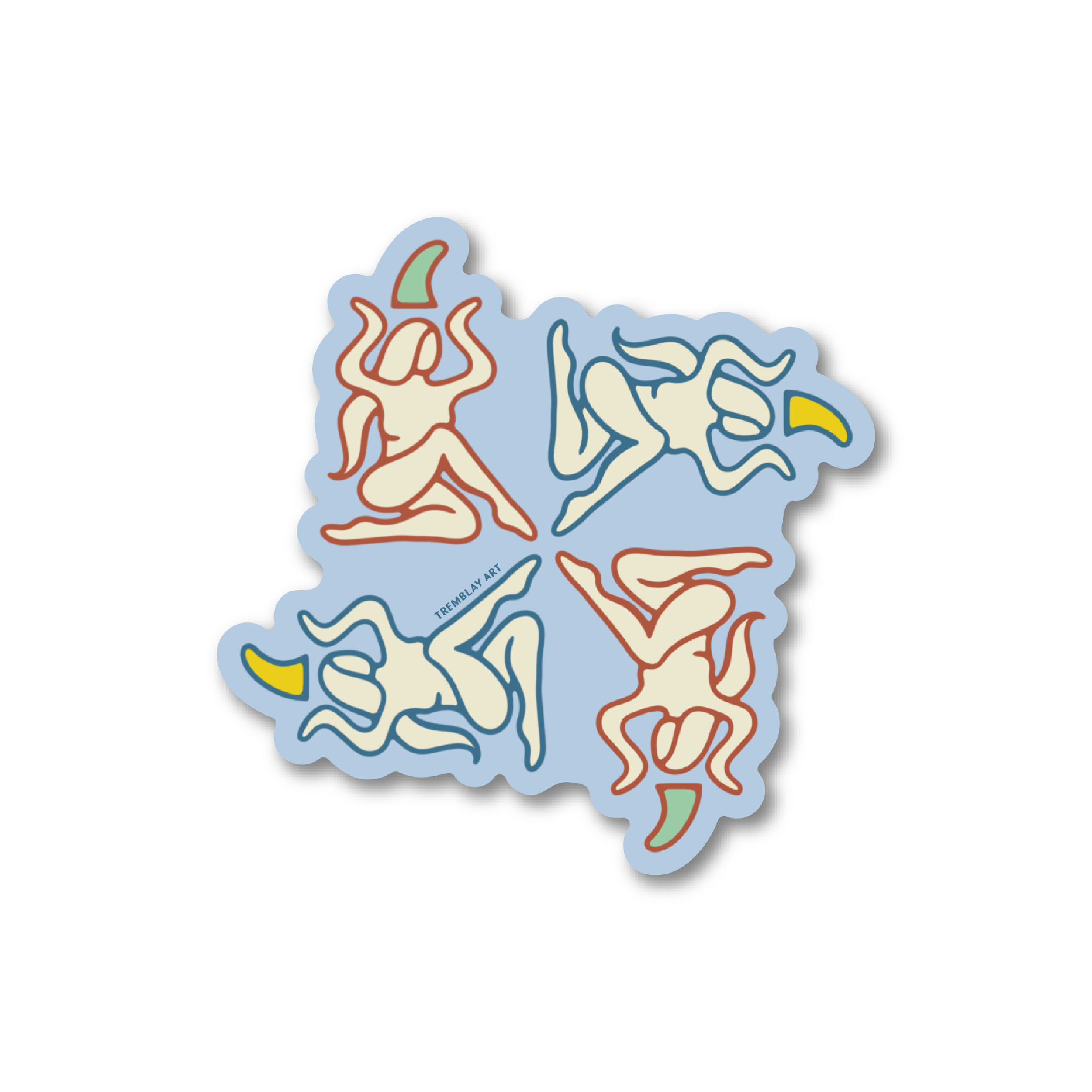 Single Fin Lady Sticker
