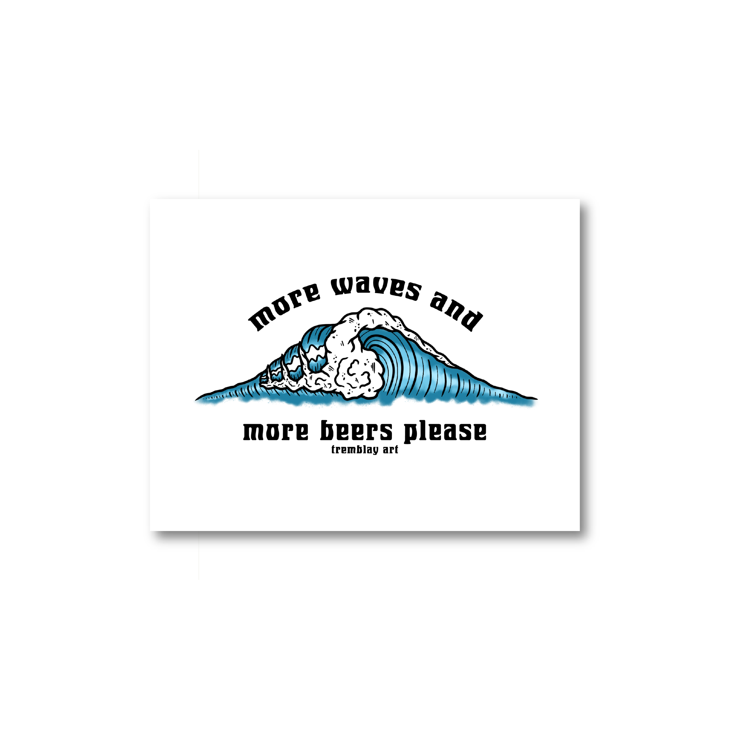Waves and Beer Print