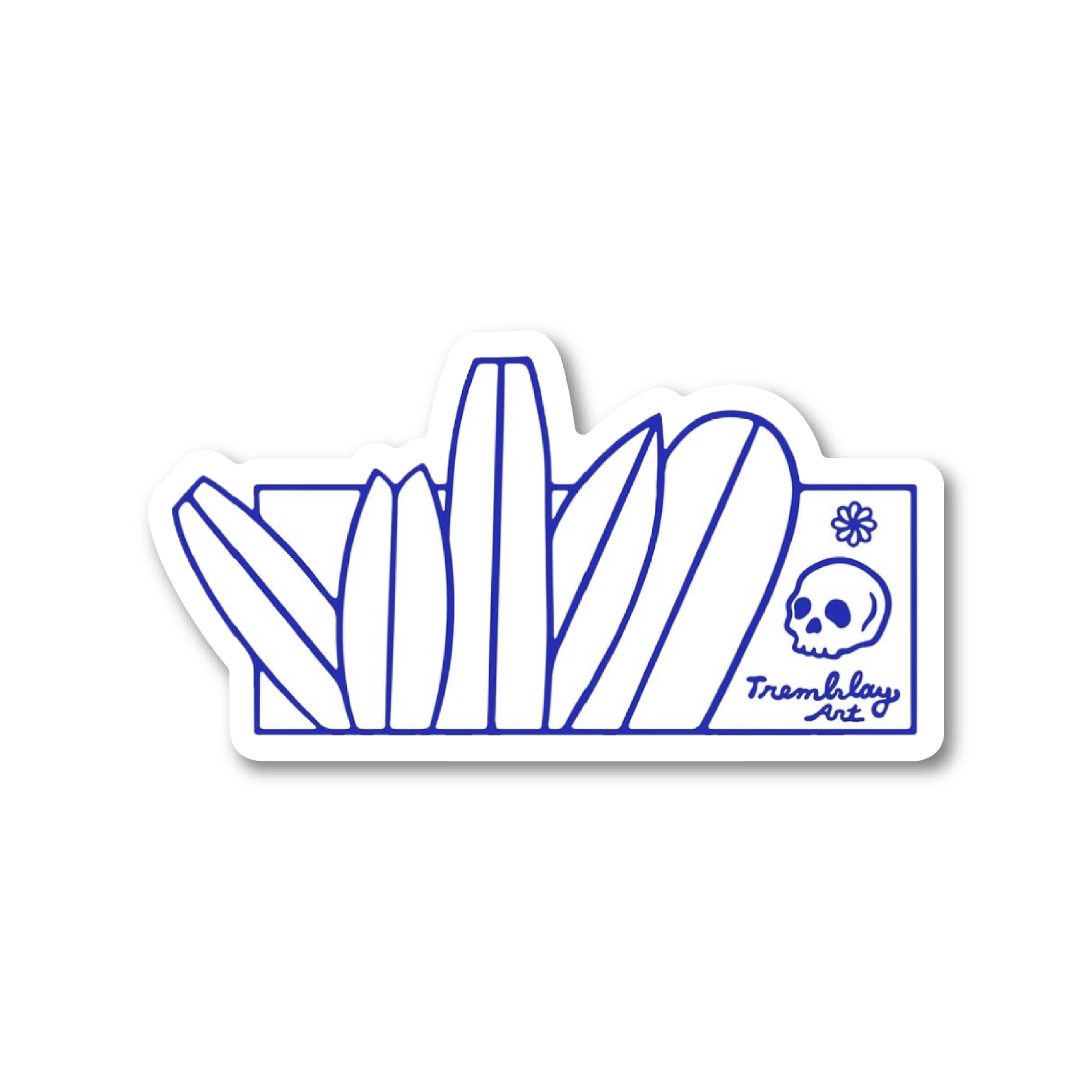 Skull and Boards Sticker
