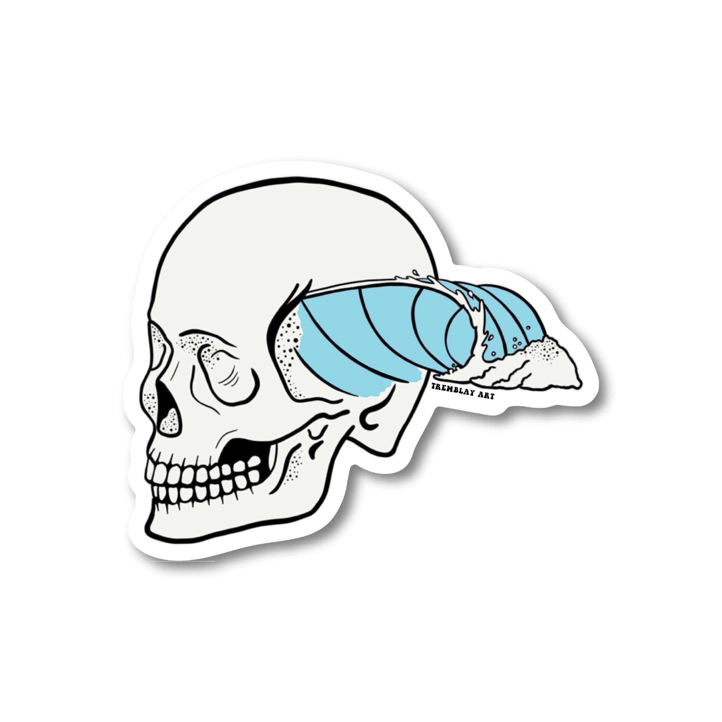 Skull Wave Sticker