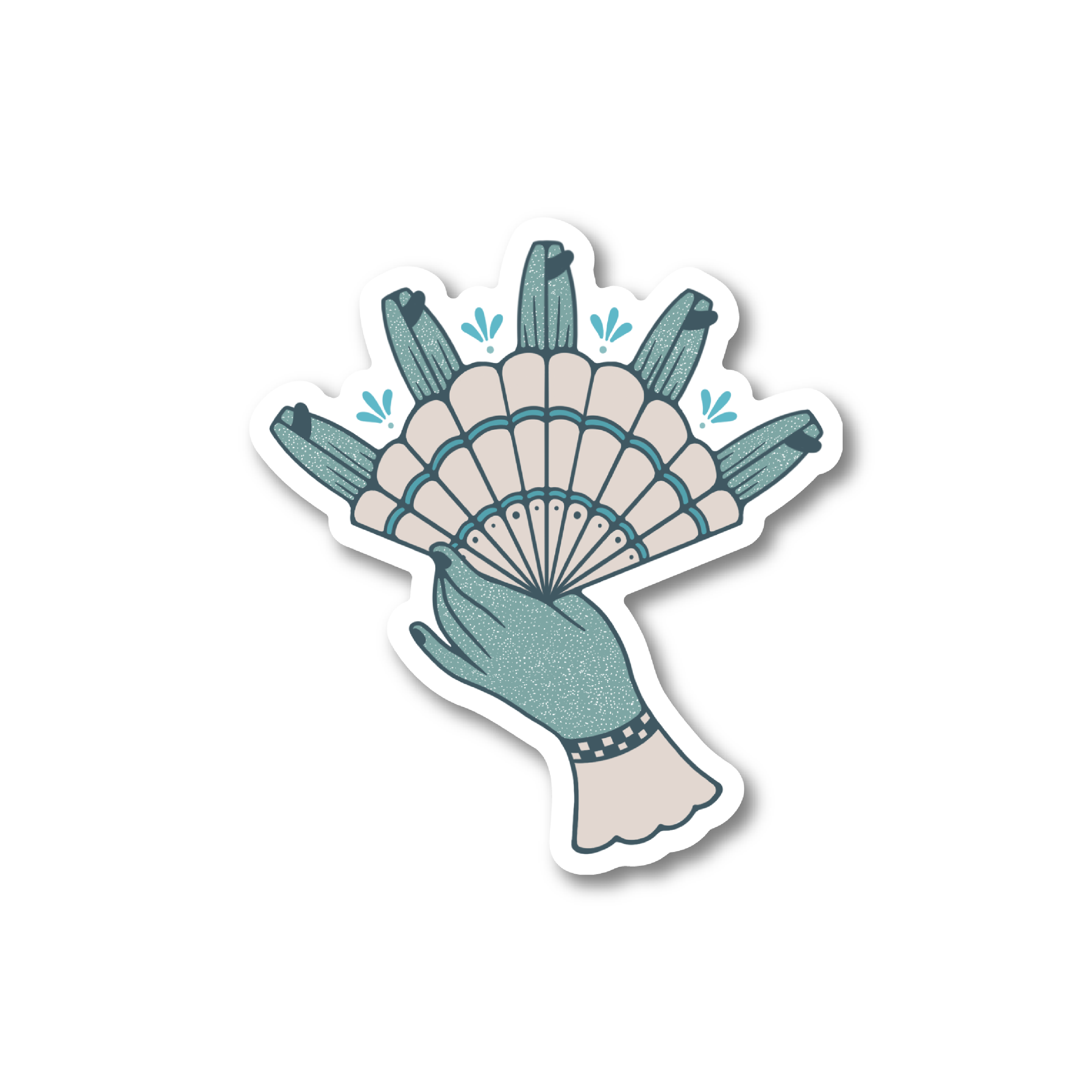 Hand Fan Sticker