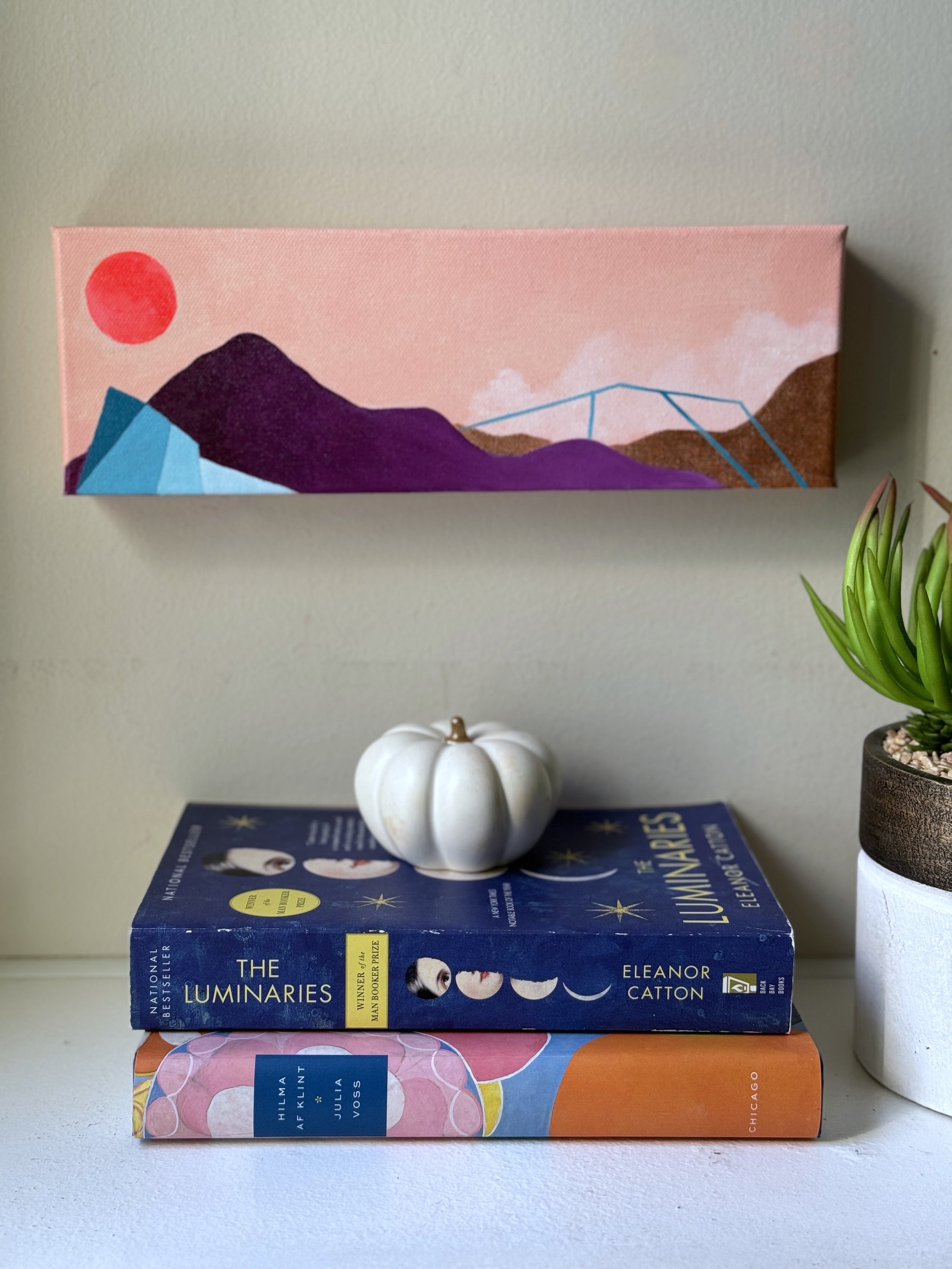 Abstract Landscape painting 4x12 canvas by Florence D'Angelo Art