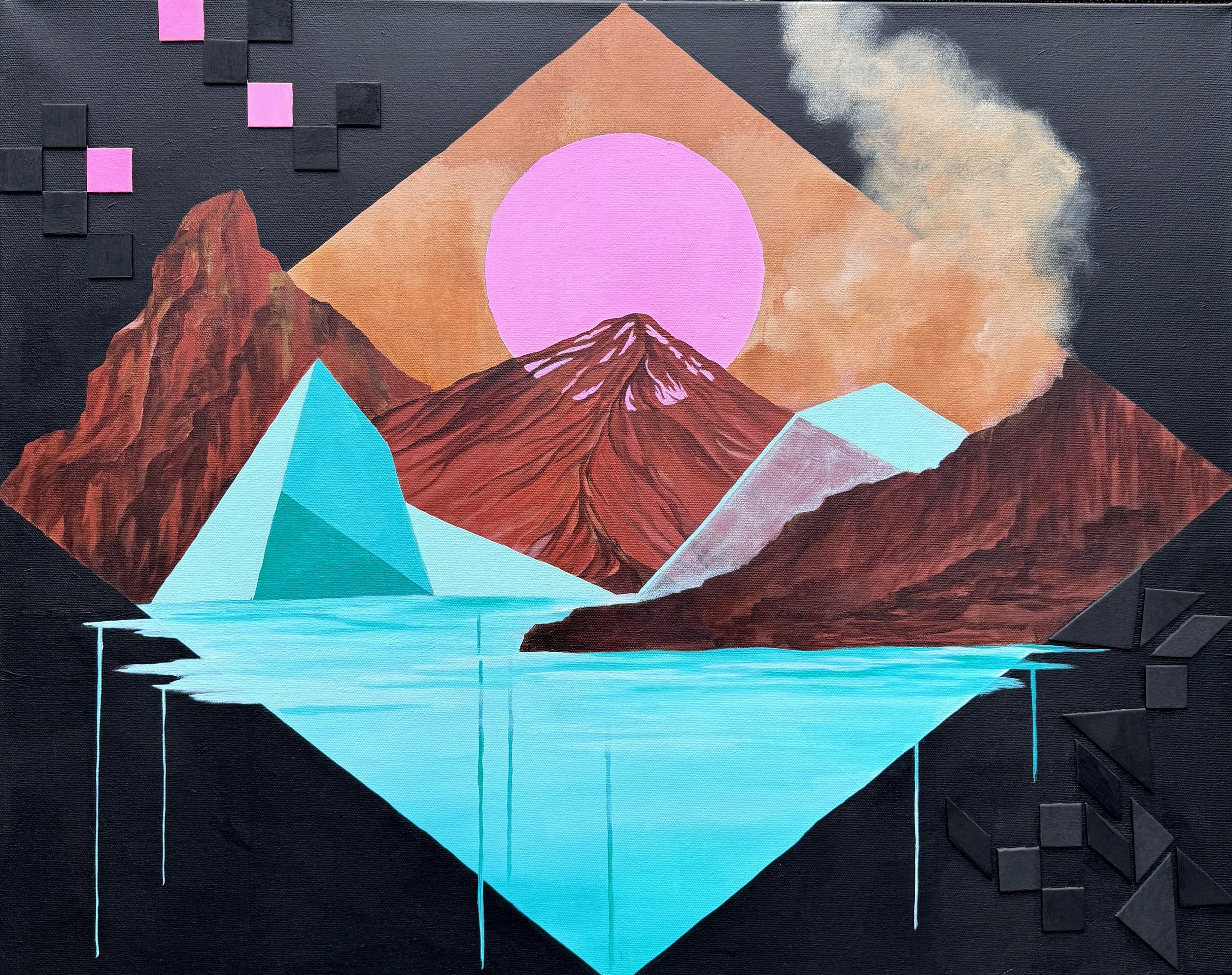 Melt in the Dark, acrylic mixed media on canvas, 24x30