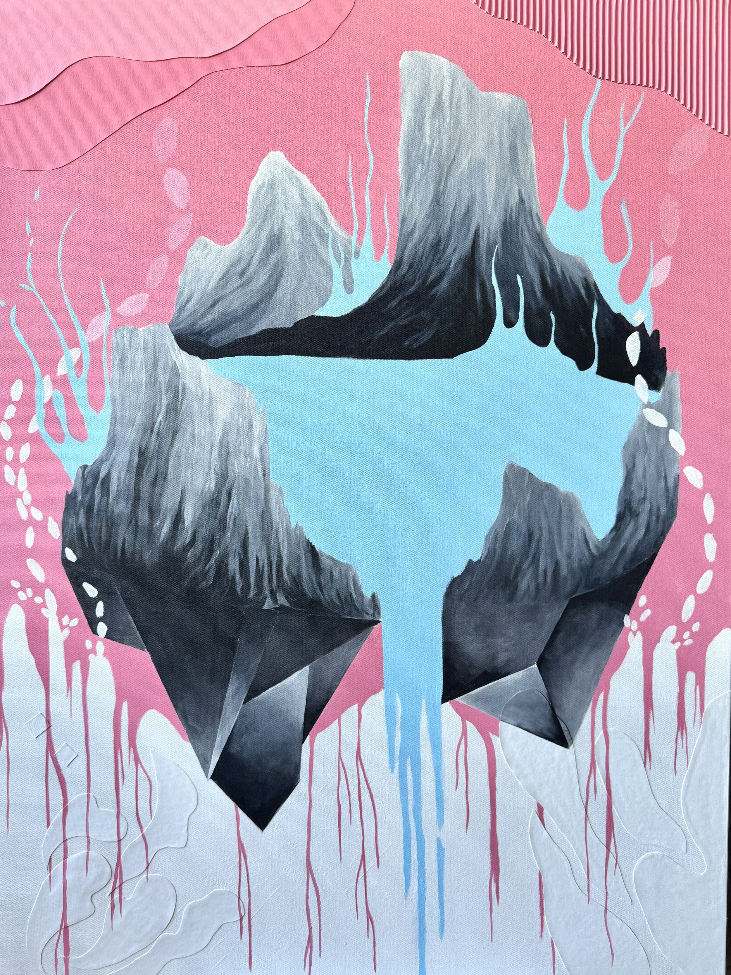Tipping Point, acrylic mixed media, 30x40