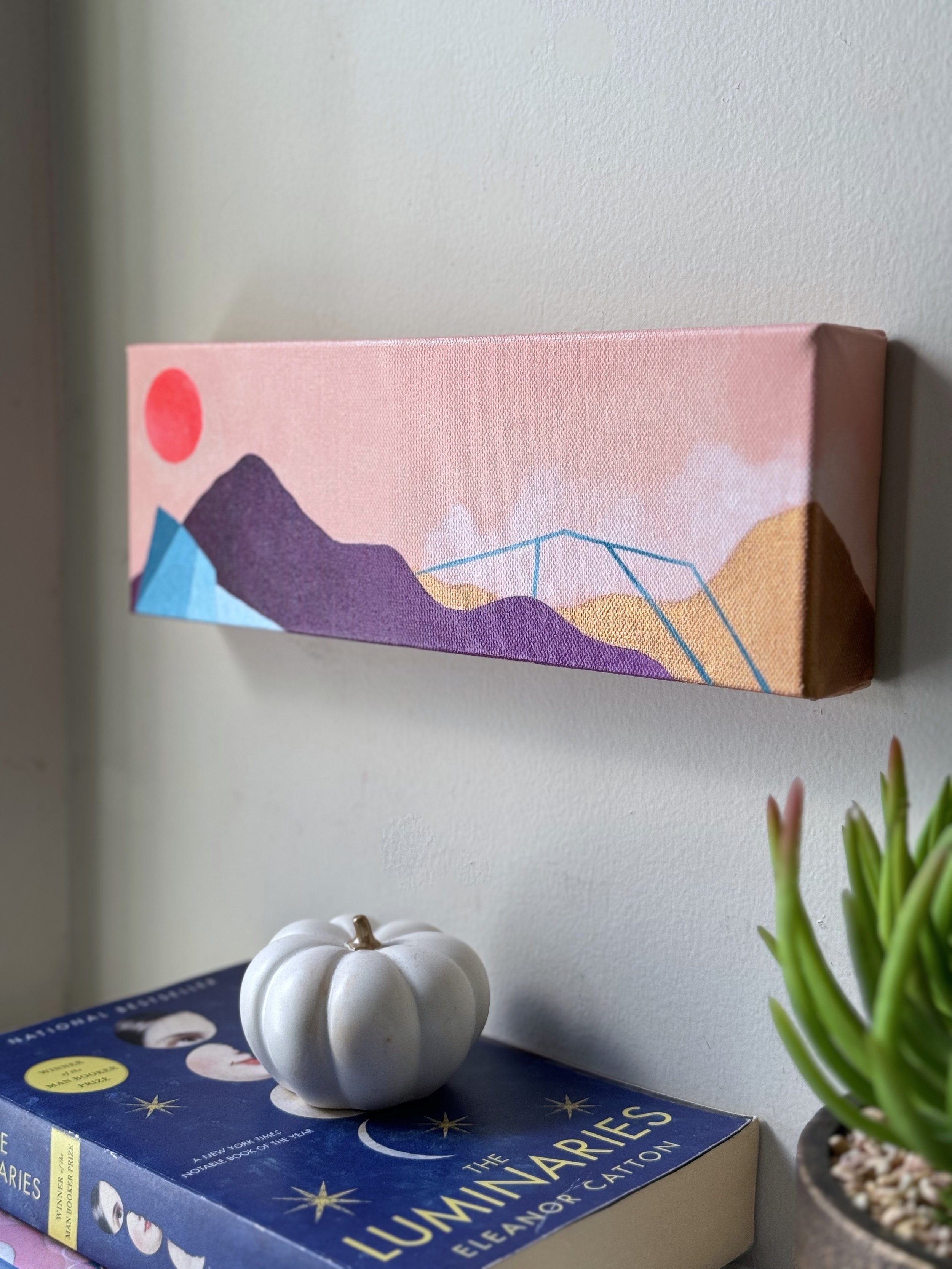 Abstract Landscape painting 4x12 canvas by Florence D'Angelo Art