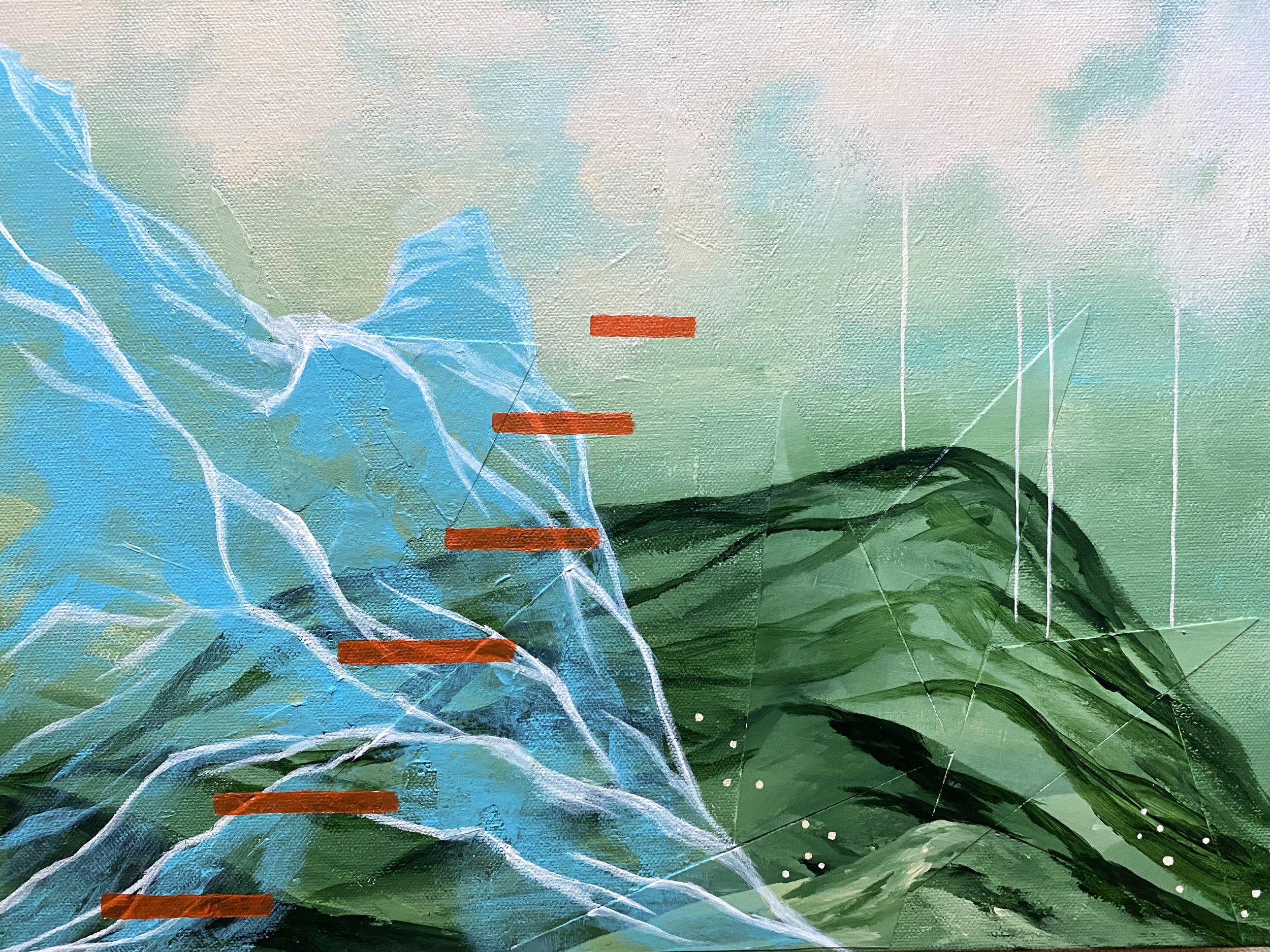 Sight Unseen, acrylic mixed media on canvas, 16x20
