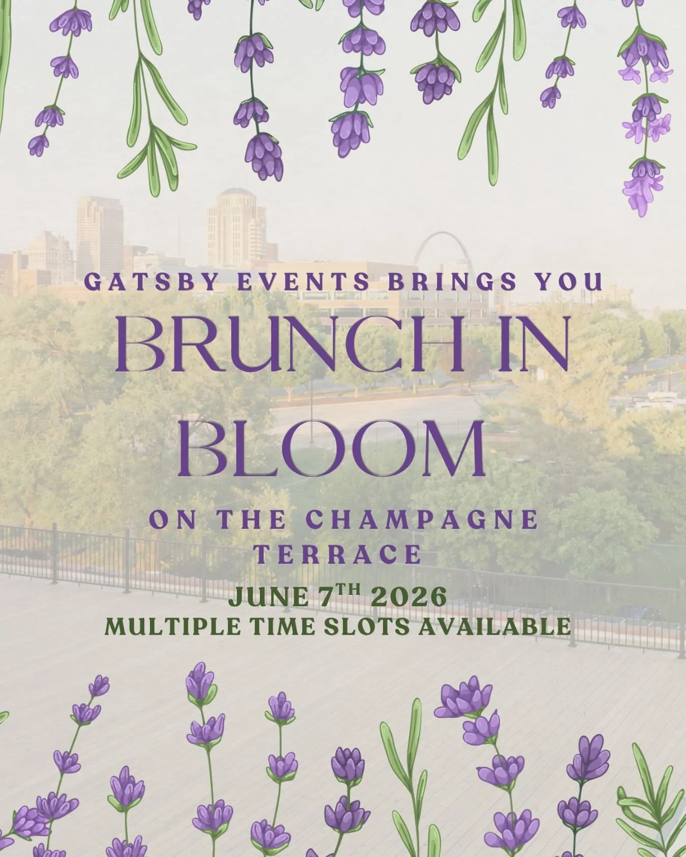 Have you been missing the brunch rooftop views at 2017 Chouteau? Yeah us, too. Gatsby Events is bringing it back you with our very first Brunch in Bloom 🌸

Join us on the rooftop for an all you can eat floral-inspired menu 🌼 full cash bar with them