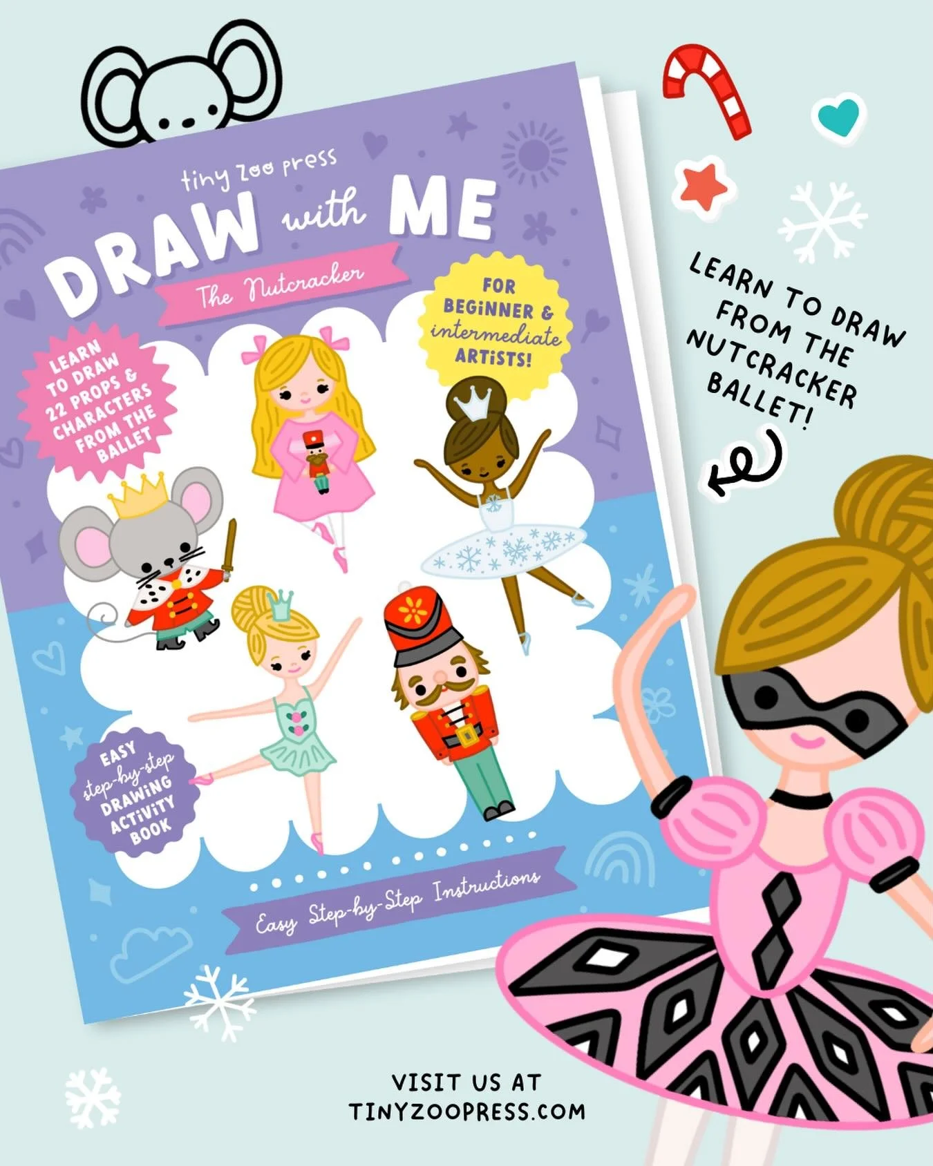 ❄️ Draw characters from the Nutcracker Ballet with us! And don&rsquo;t forget to support the arts and go see a live performance of the Nutcracker! 🩰 #christmasprintables #nutcrackeractivities #nutcrackerprintable