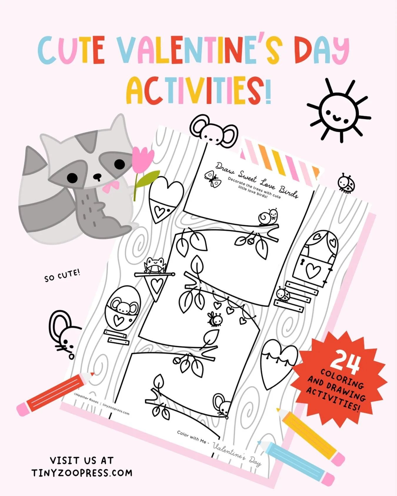 Yay! 💕New Valentine&rsquo;s Day activity book in the shop!💕 It&rsquo;s on sale until February 15th. It has 24 cute drawing and coloring activities, perfect for Valentine&rsquo;s Day parties. Happy coloring! #valentinesdayactivitiesforkids #valentin