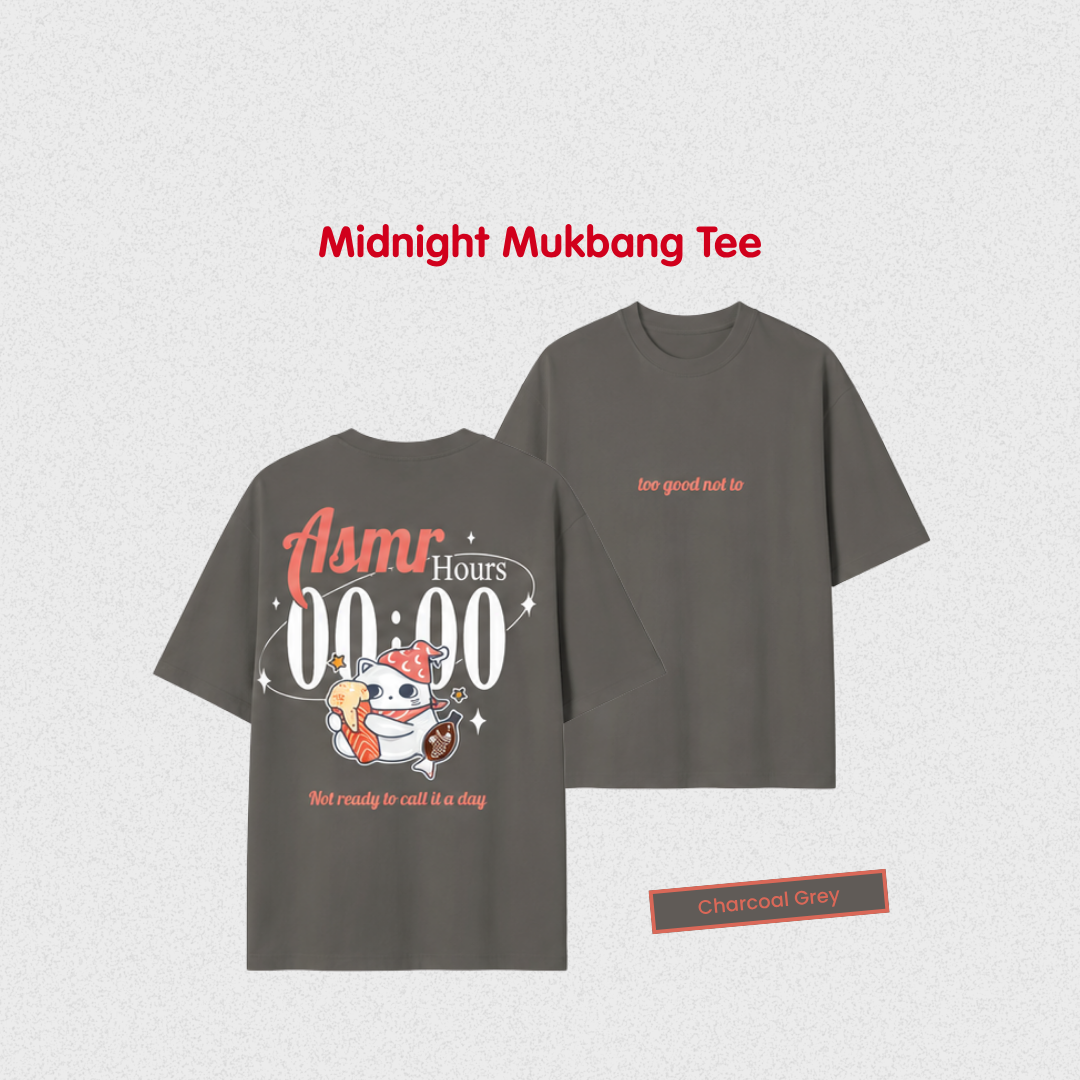AOS MIDNIGHT MUKBANG TEE - CHARCOAL GREY