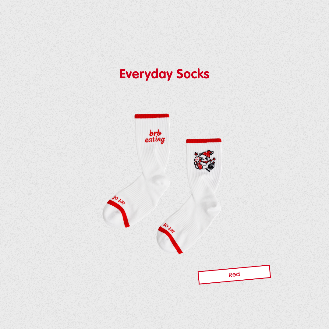 AOS Everyday Socks - Red / White