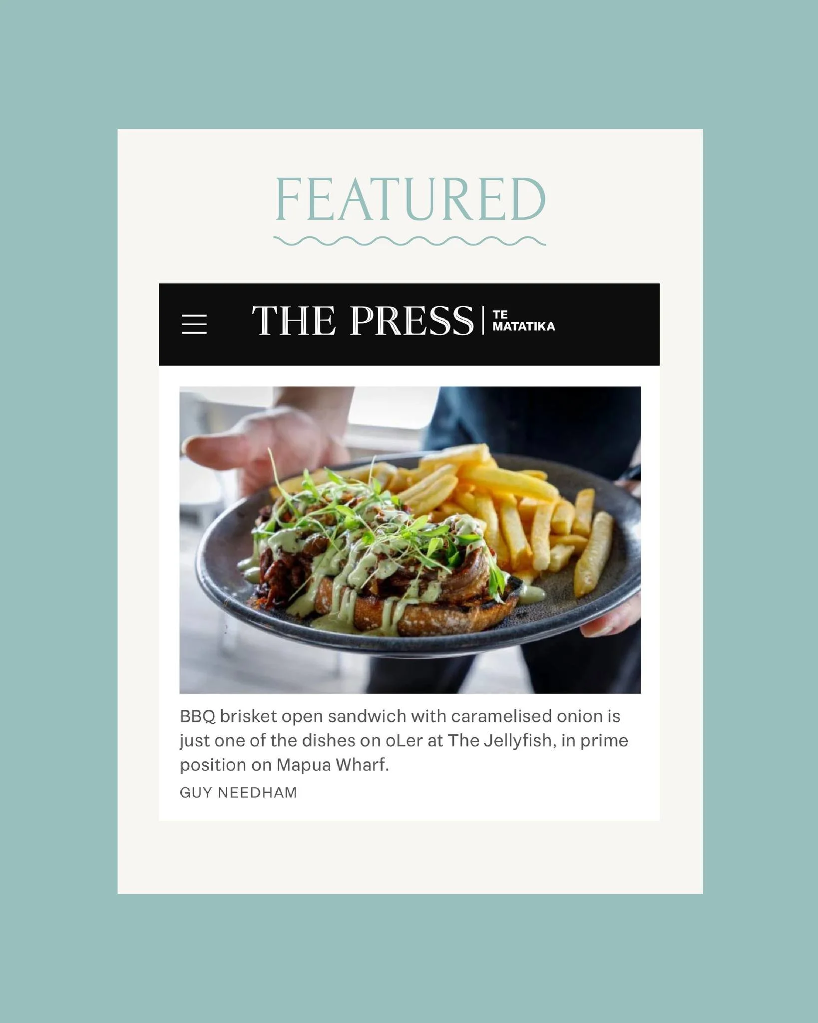 ✨ Featured in The Press ✨ ⁣
⁣
When The Press came to Māpua, they couldn&rsquo;t resist the call of The Jellyfish sun deck (and honestly, who can blame them?)
⁣
While they loved the atmosphere, it was our 𝐁𝐁𝐐 𝐁𝐞𝐞𝐟 𝐁𝐫𝐢𝐬𝐤𝐞𝐭 𝐎𝐩𝐞𝐧 𝐒𝐚𝐧