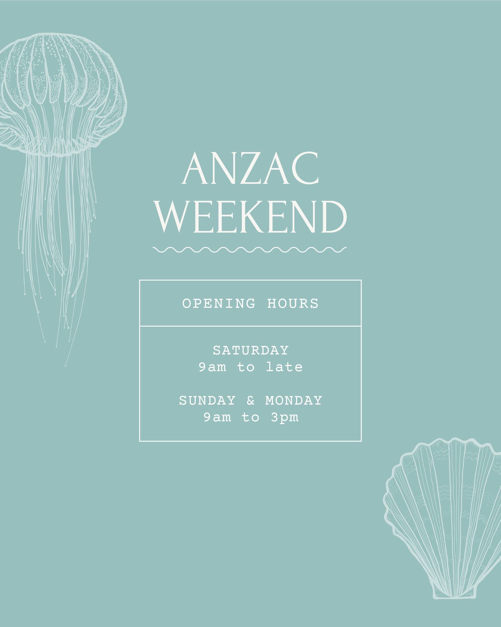 𝐎𝐩𝐞𝐧 𝐚𝐥𝐥 𝐀𝐍𝐙𝐀𝐂 𝐰𝐞𝐞𝐤𝐞𝐧𝐝 𝐚𝐭 𝐓𝐡𝐞 𝐉𝐞𝐥𝐥𝐲𝐟𝐢𝐬𝐡⁣
⁣
We&rsquo;re open all weekend long, serving up coffee, brunch, lunch, dinner and waterfront vibes as usual.⁣
⁣
𝐒𝐚𝐭𝐮𝐫𝐝𝐚𝐲 ~ 𝟗𝐚𝐦 𝐭𝐢𝐥𝐥 𝐥𝐚𝐭𝐞⁣
𝐒𝐮𝐧𝐝𝐚𝐲 ~ 𝟗𝐚