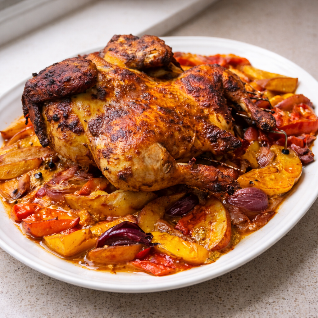 Shawarma-spiced Whole Chicken
