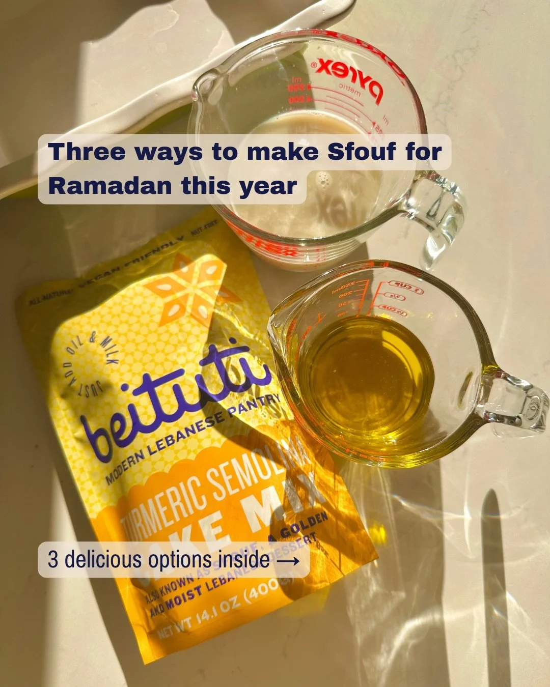 Ramadan calls for golden, fragrant Sfouf on repeat.

Here are three ways to make it this year, depending on your mood.

1. The Classic
Light, nostalgic, everyday perfect.

2. Brown Butter Sfouf
Deeper, nuttier, slightly indulgent.

3. The Ashta Upgra