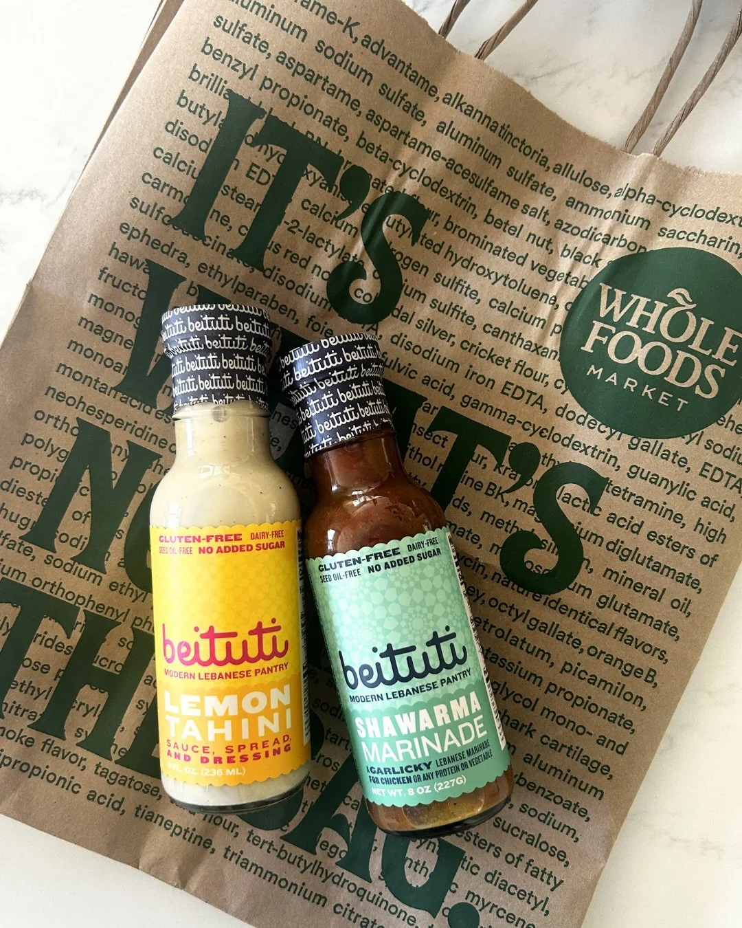 It's official: You can now find Beituti at Whole Foods Market!

We are beyond proud to announce that our Shawarma Marinade and Lemon Tahini Sauce have officially landed on the shelves at America's Healthiest Grocery Store.

Starting now, you'll find 