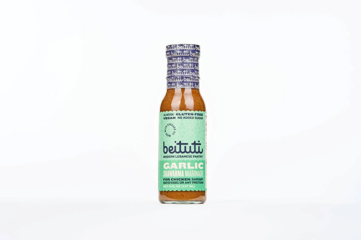 Garlic shawarma marinade bottle. Clean label. Perfect for marinating any protein and making homemade shawarma