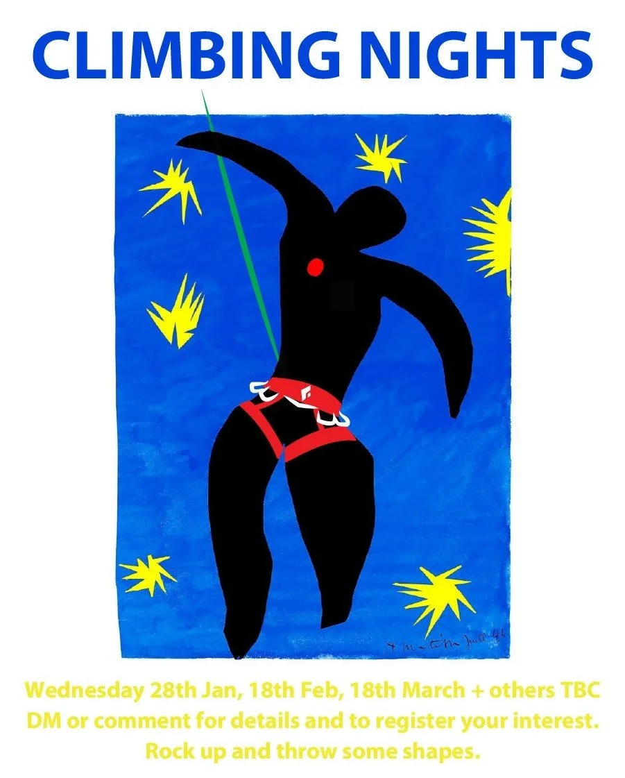 Monthly climbing evenings at Staveley wall. £7.50