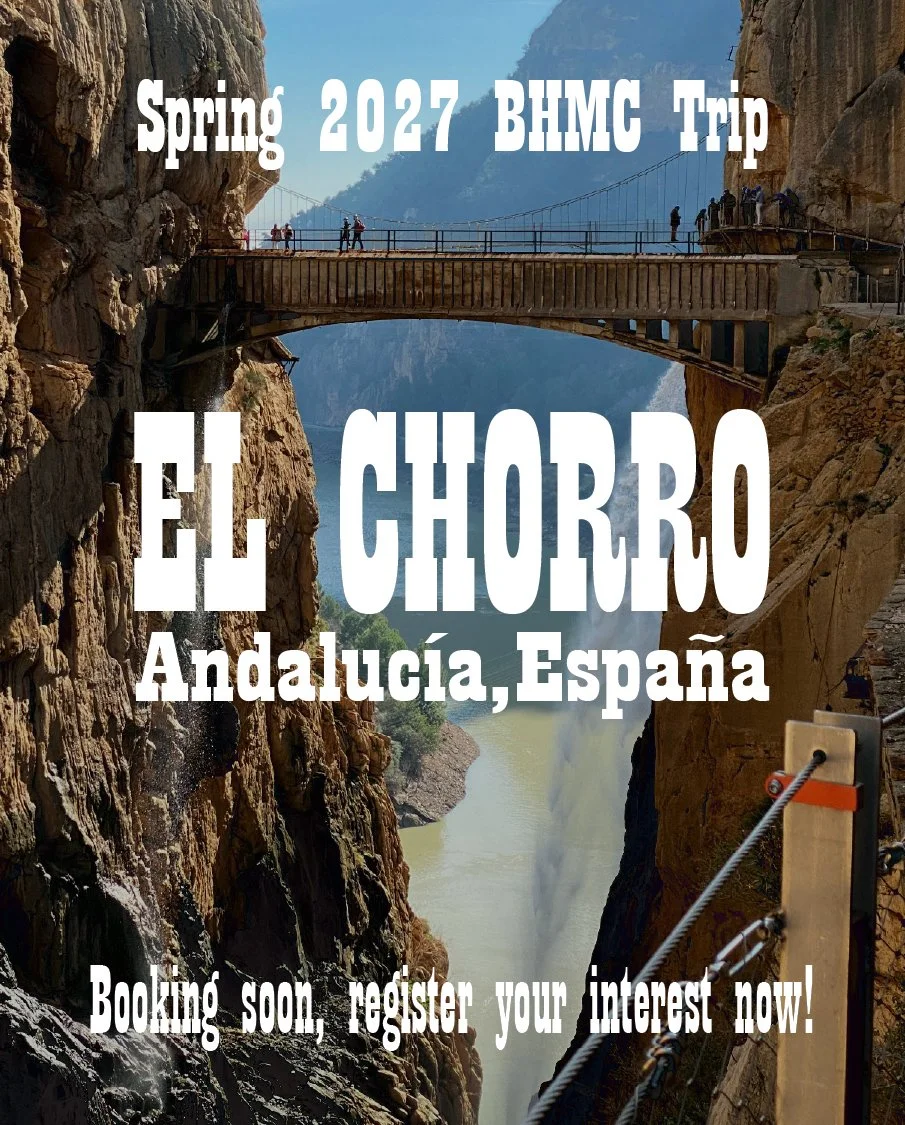 A 2027 trip to El Chorro, Spain. A climbing, walking and via ferrata venue on the Camino Del Rey.