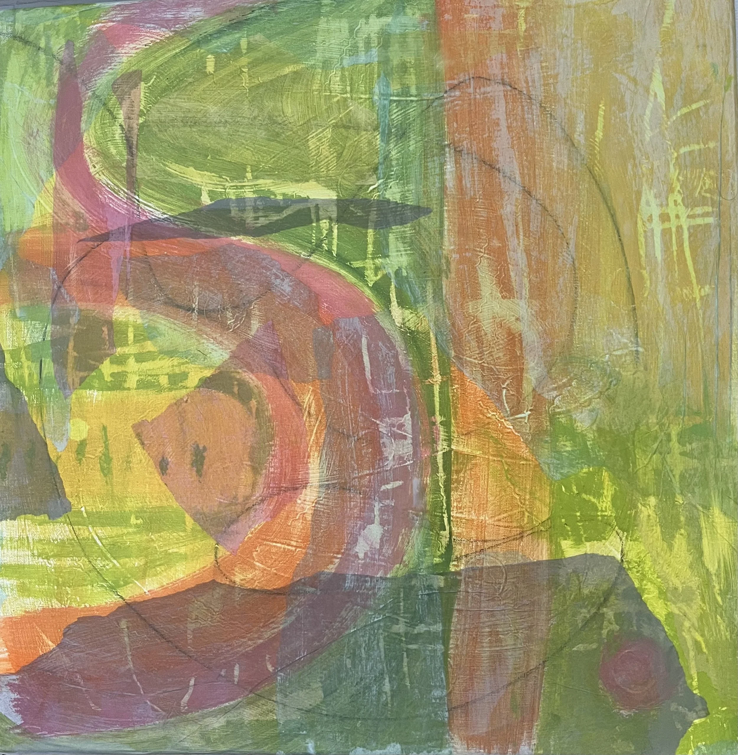 IF 21 1/4" square Includes frame Mixed media on canvas | $1700 l SOLD