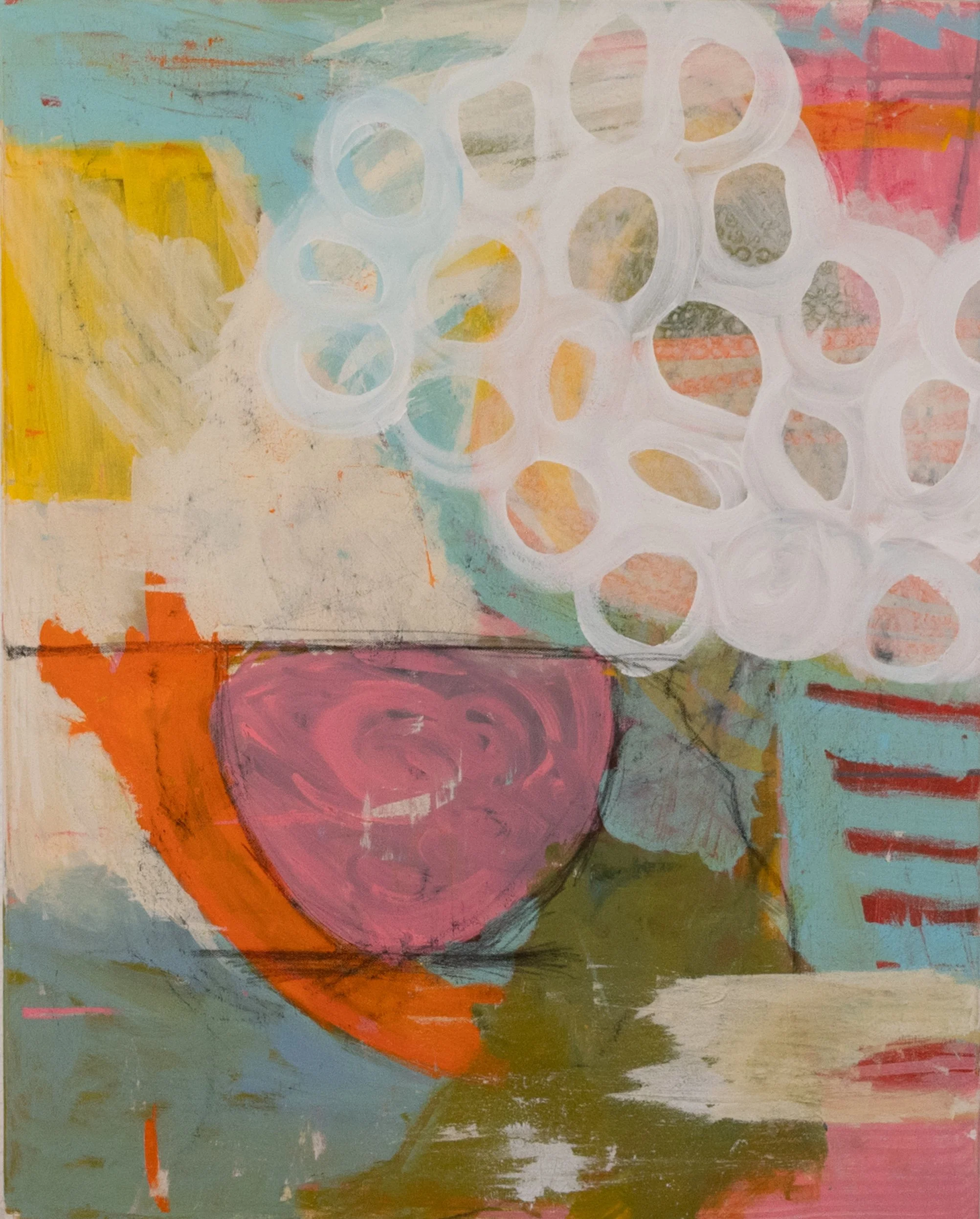 Balance 30"H x 24"W x 1 1/2"D Mixed media on canvas 2025