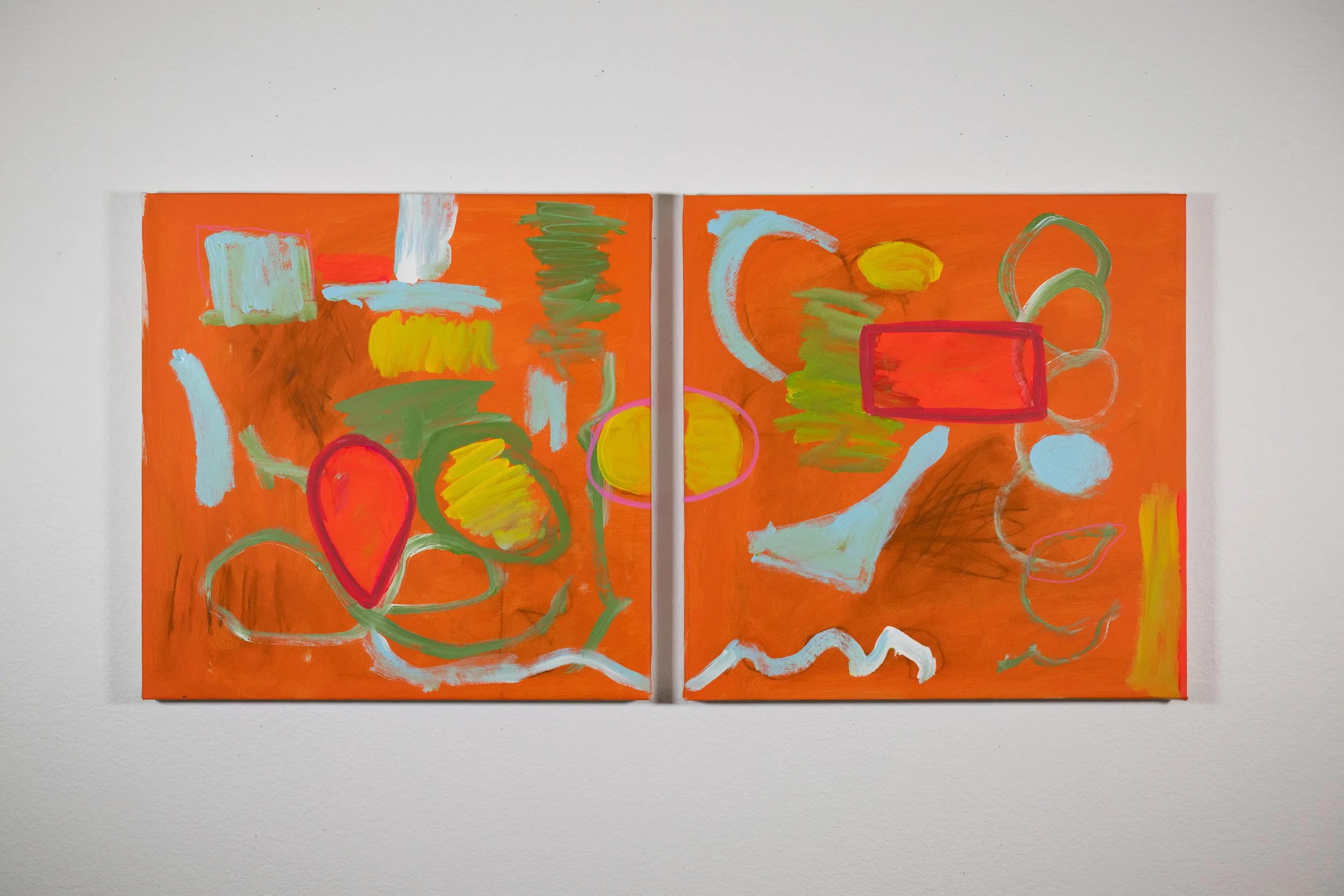 Better Together  24" x 48" x 1 1/2"  Acrylic + charcoal on canvas  2026