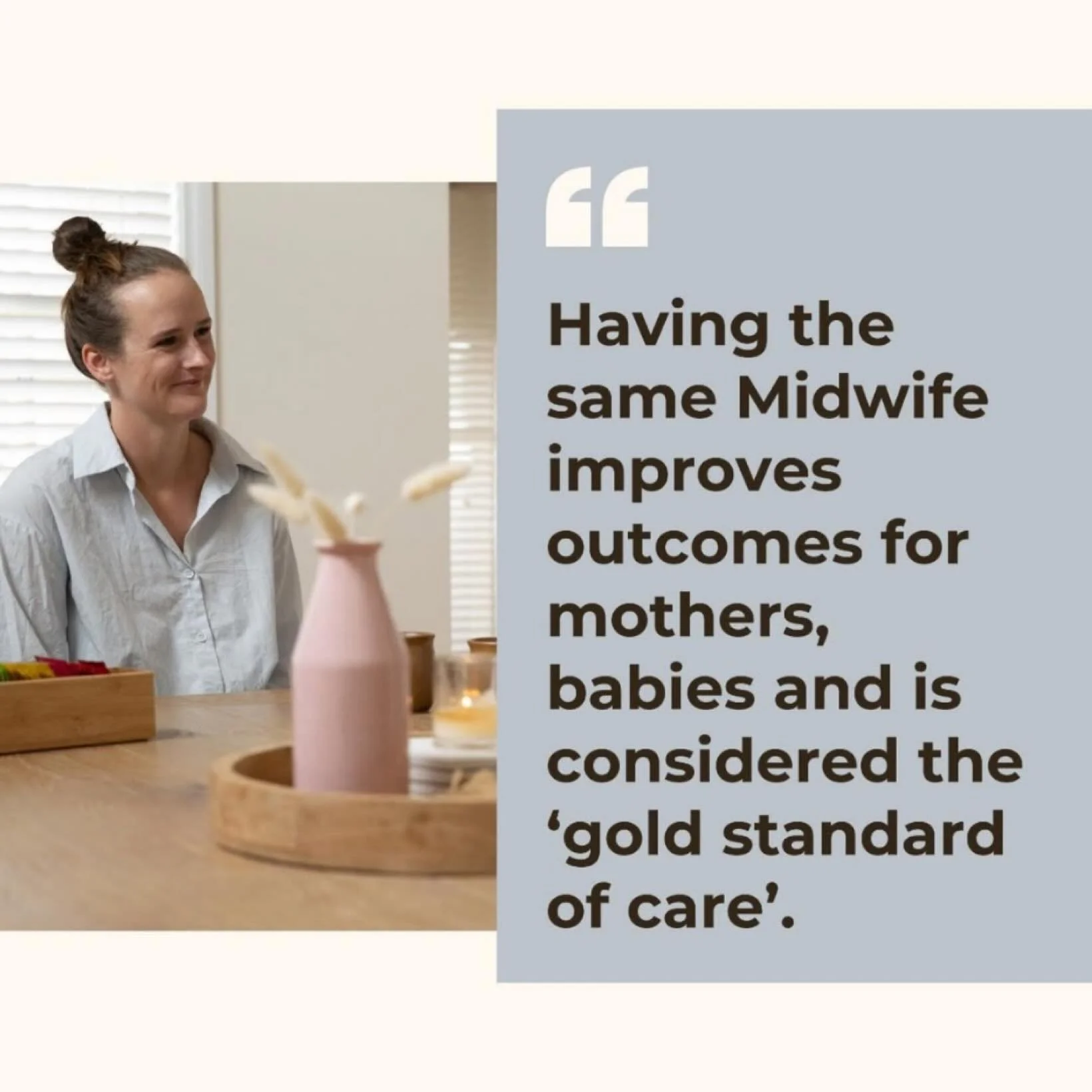 Continuity of care.
Have you heard of it? 🤎

It&rsquo;s a model where a woman is seen by the same midwife for her entire care period, and the research is very clear. It leads to obvious and significant improvements in maternal outcomes 📚

But beyon