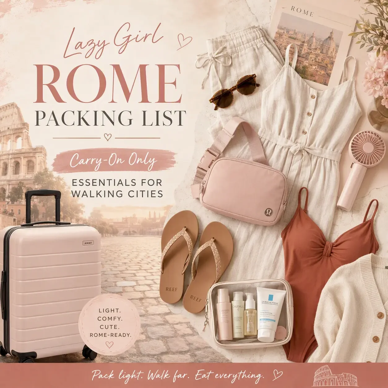 Lazy Girl Rome Packing list