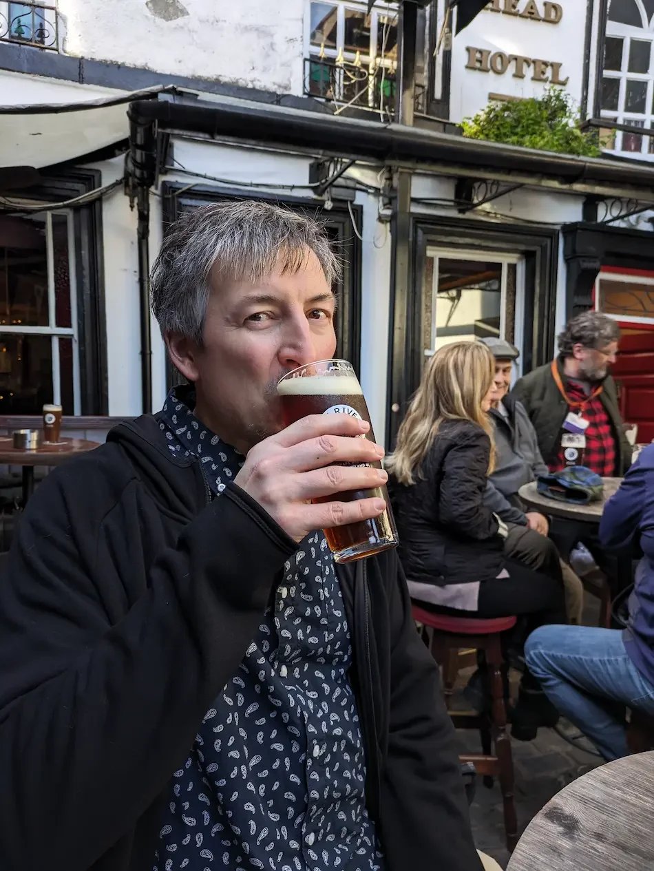 Sipping beer in Dublin